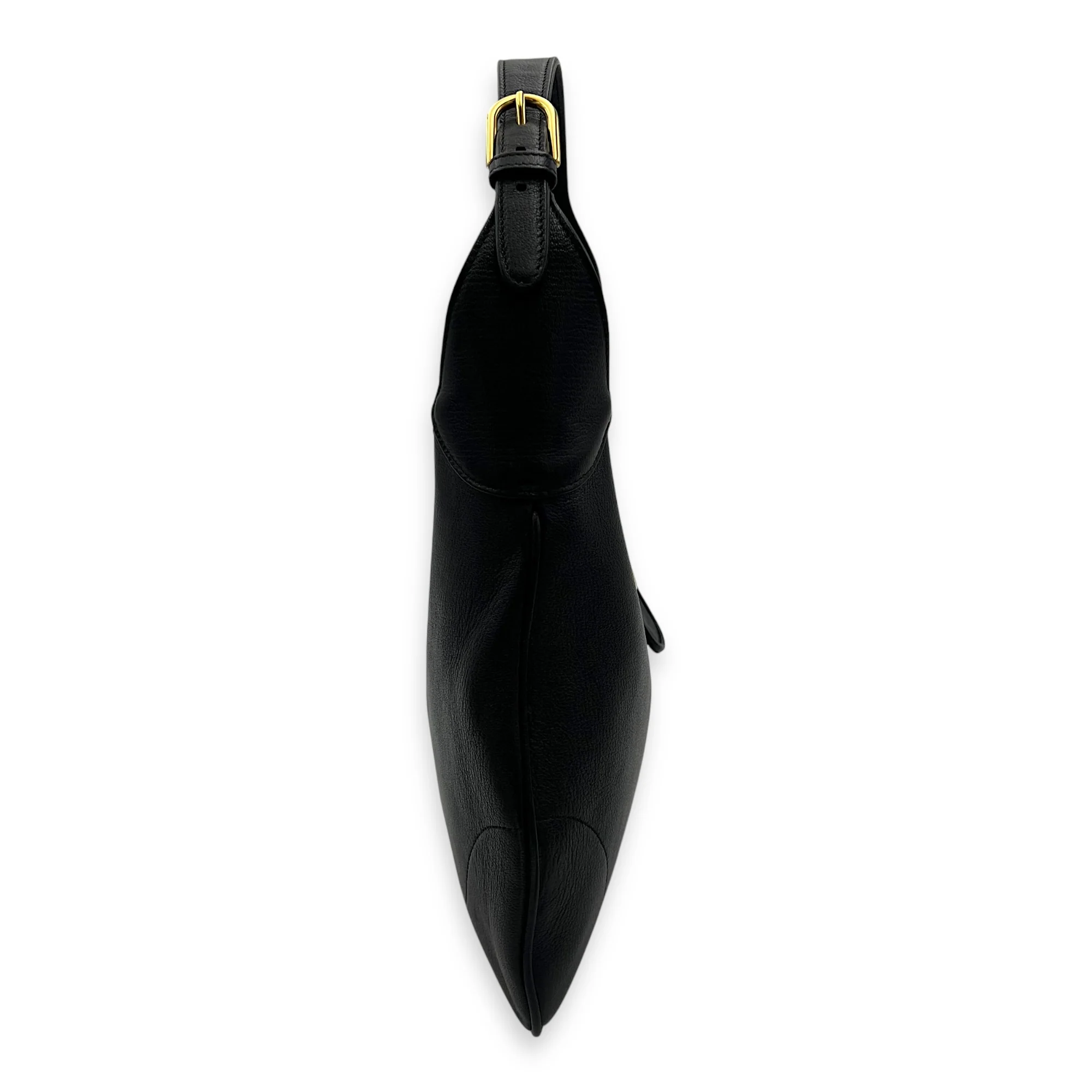 Aphrodite Shoulder Bag Medium Black in Calfskin, Gold hardware