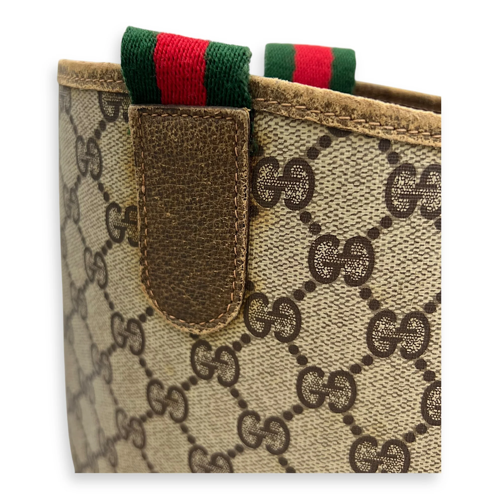 GG Tote Bag Grey in Coated Canvas, Gold hardware