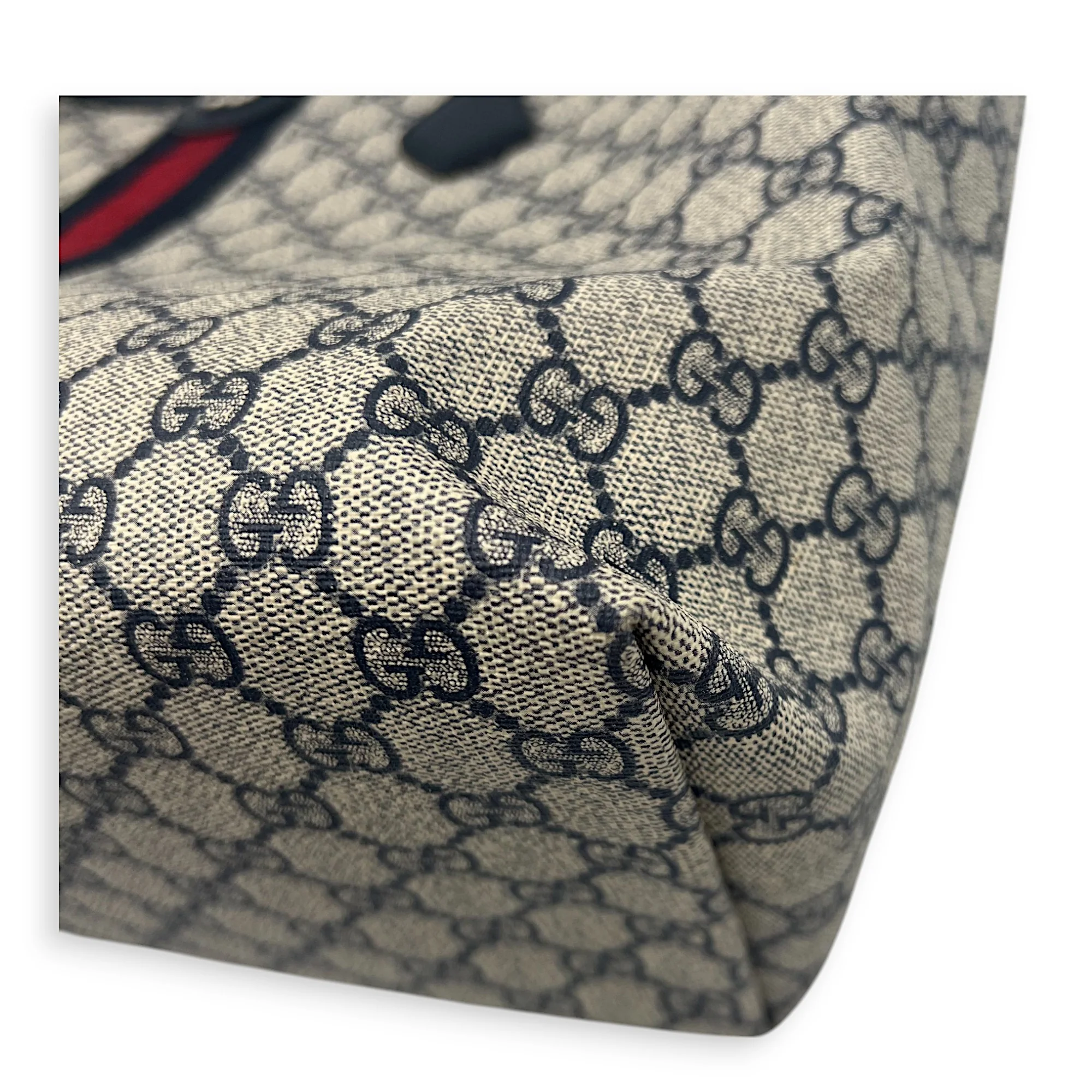 Ophidia Tote Bag Blue in Coated Canvas, Silver hardware