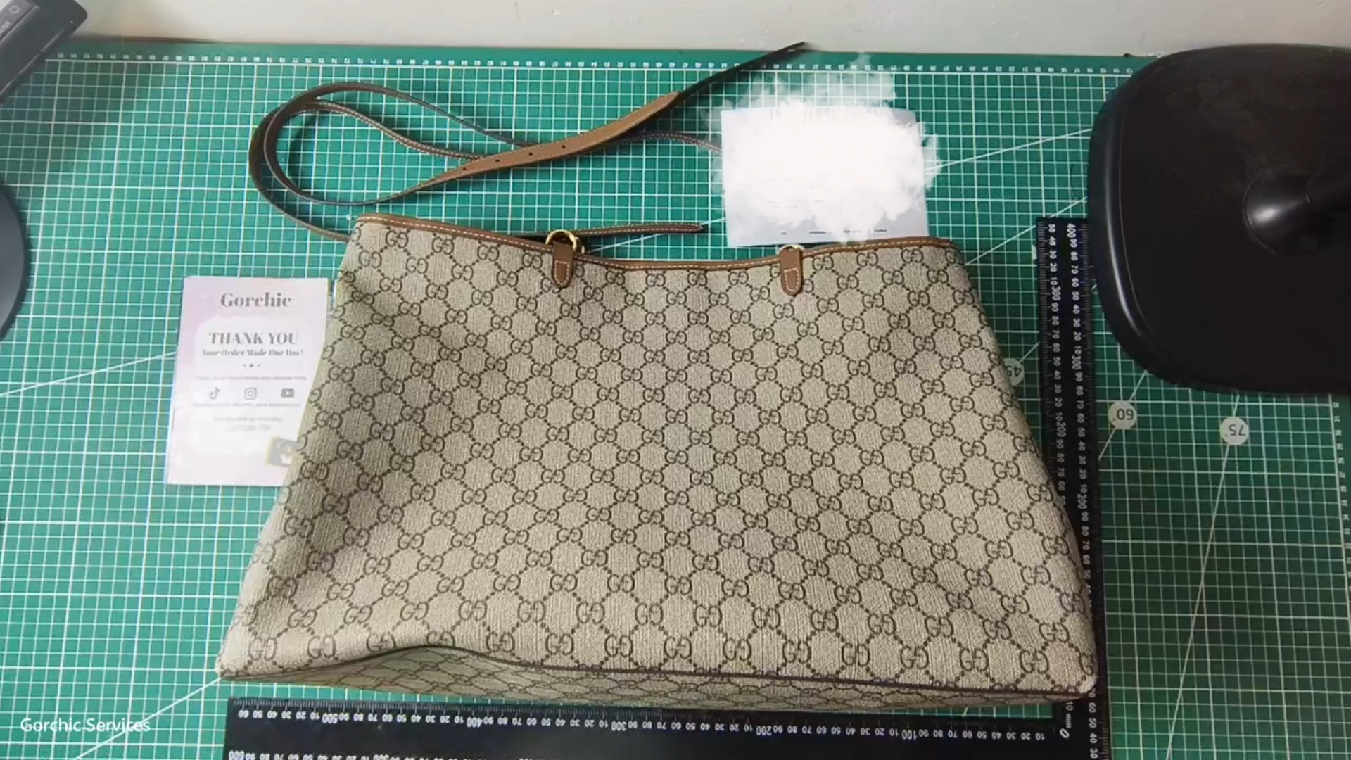Gucci GG Emblem Large brown tote bag