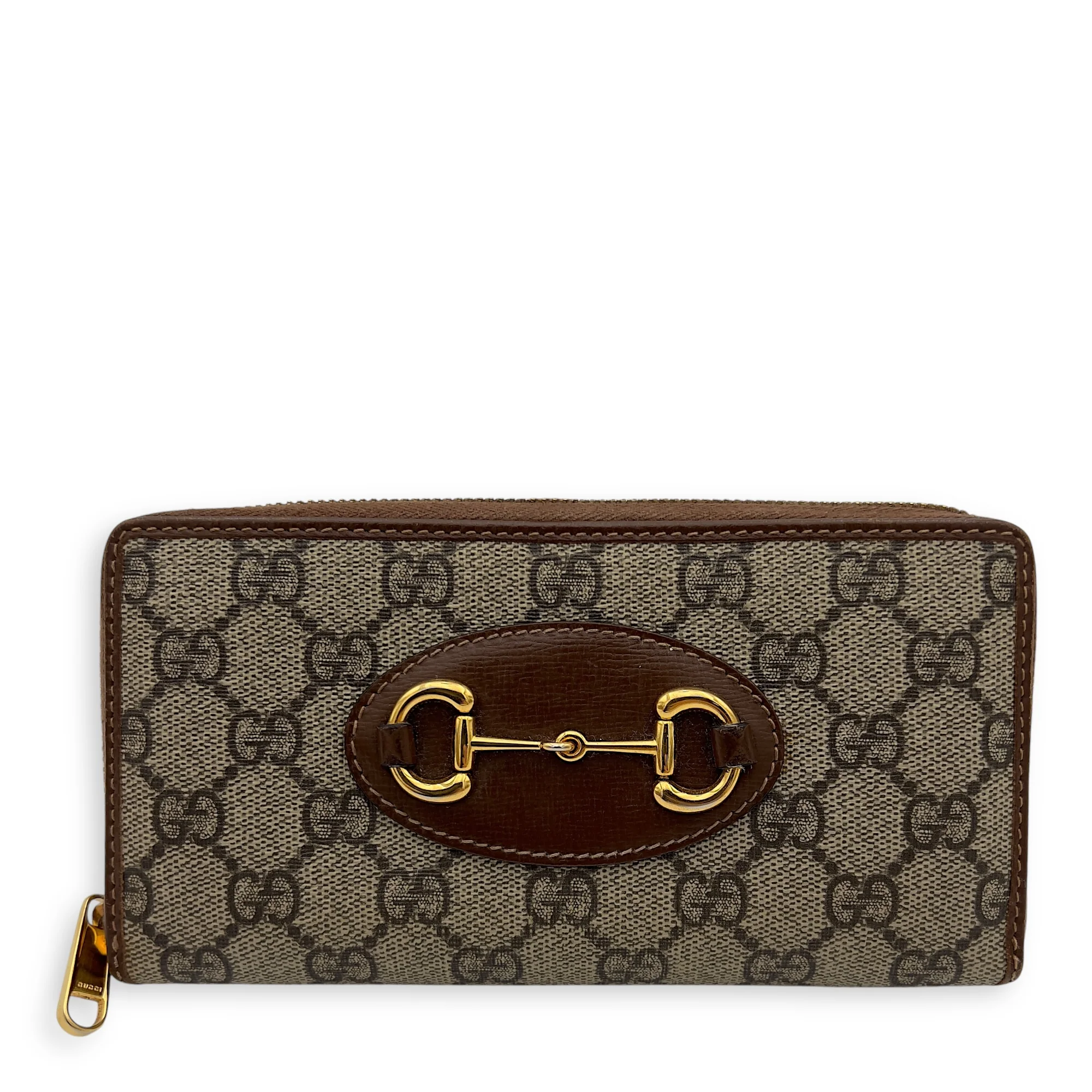 Horsebit 1955 Wallet Brown in Monogram Coated Canvas, Gold hardware