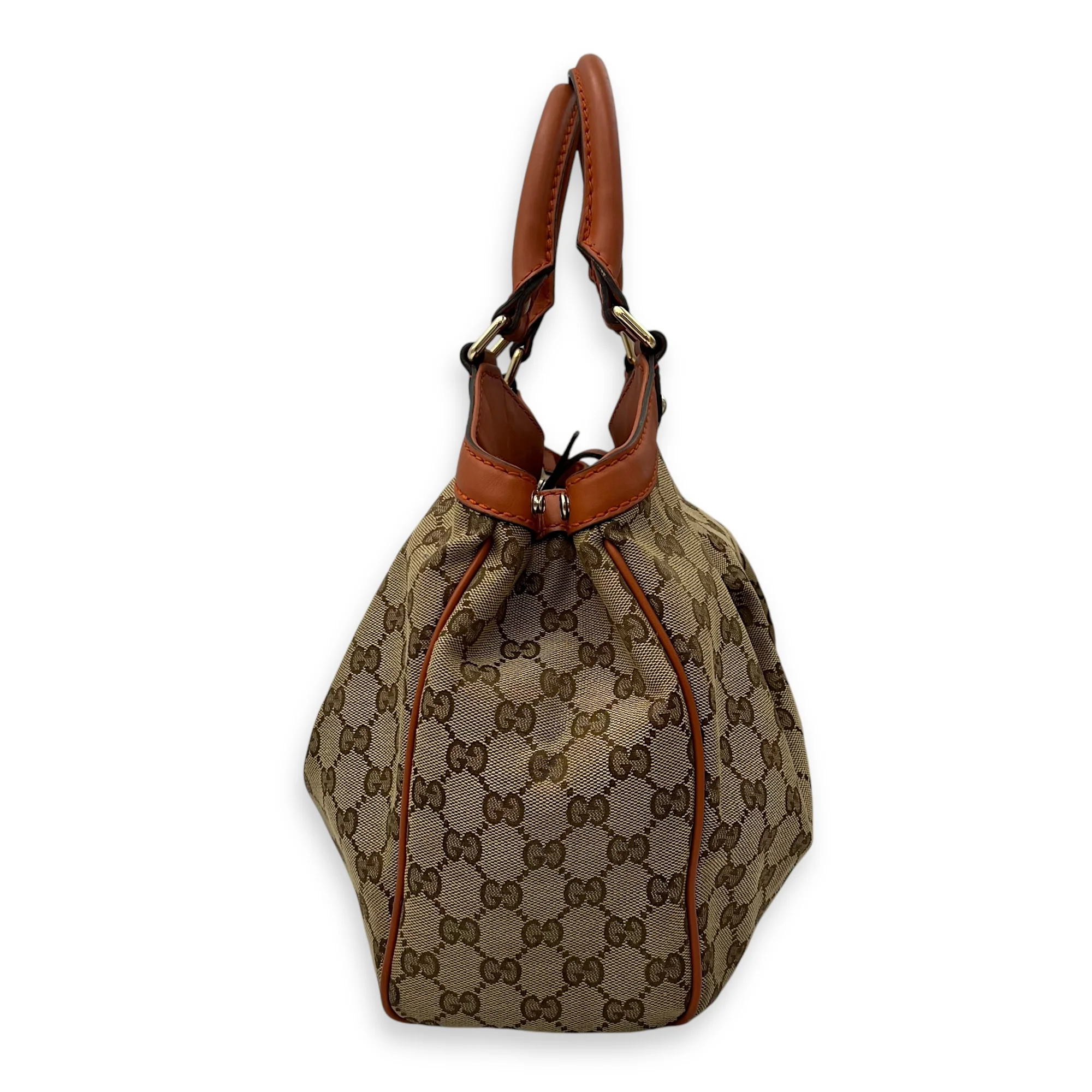 Sukey Shoulder Bag Orange in Jacquard, Light Gold hardware