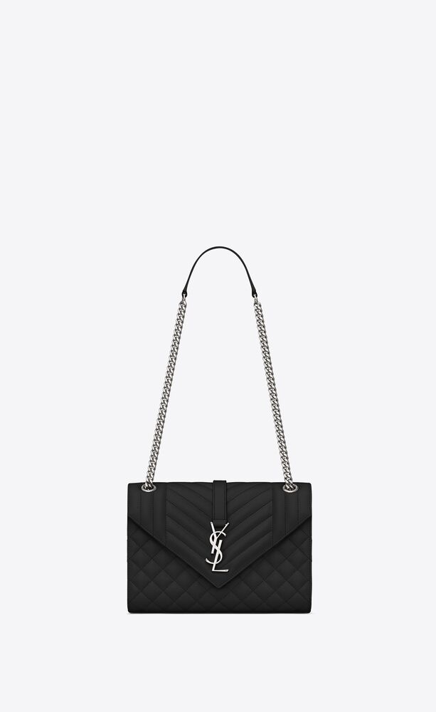 ENVELOPE MEDIUM IN QUILTED GRAIN DE POUDRE EMBOSSED LEATHER
