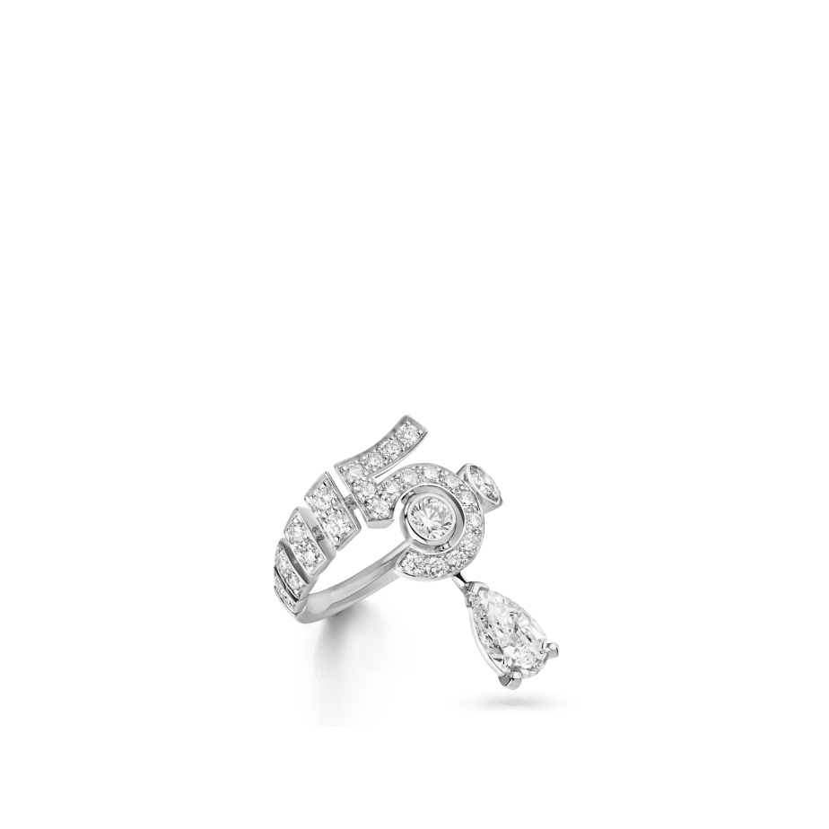 N'5 DROP WHITE GOLD RING
