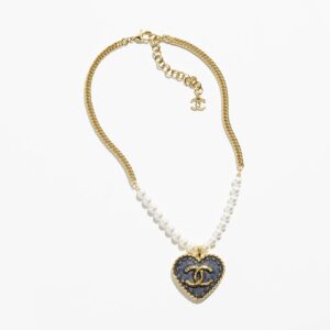 Heart Shaped Double Row Pearl Double C Bracelet