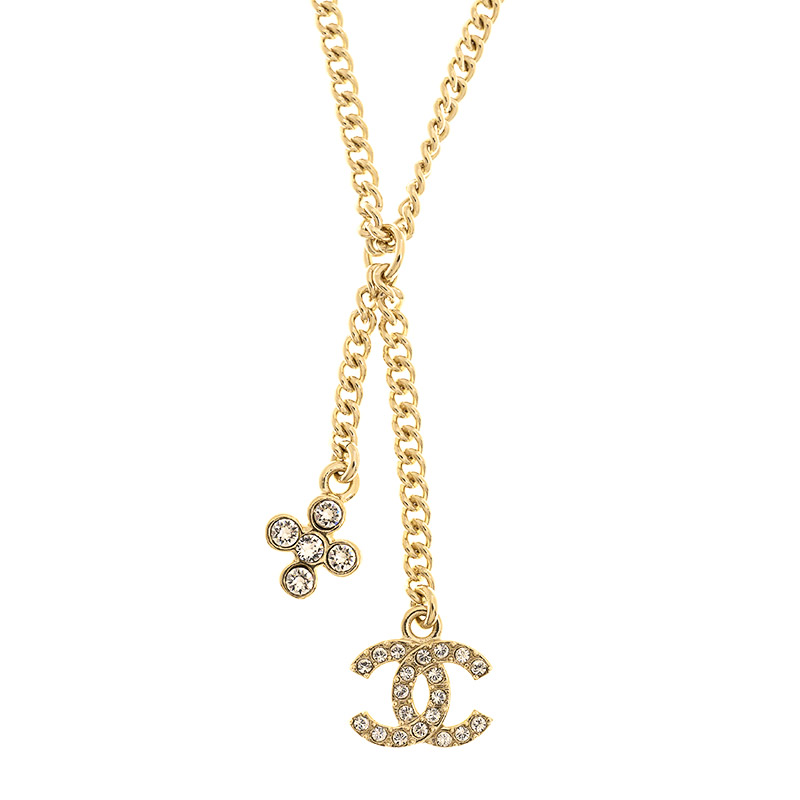 Coco Mark B23A Necklace GP Rhinestone Gold