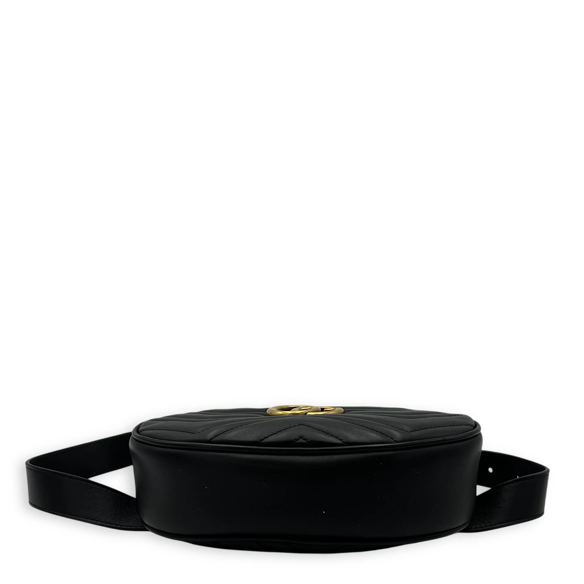 GG Marmont Belt Bag Black in Calfskin, Gold hardware