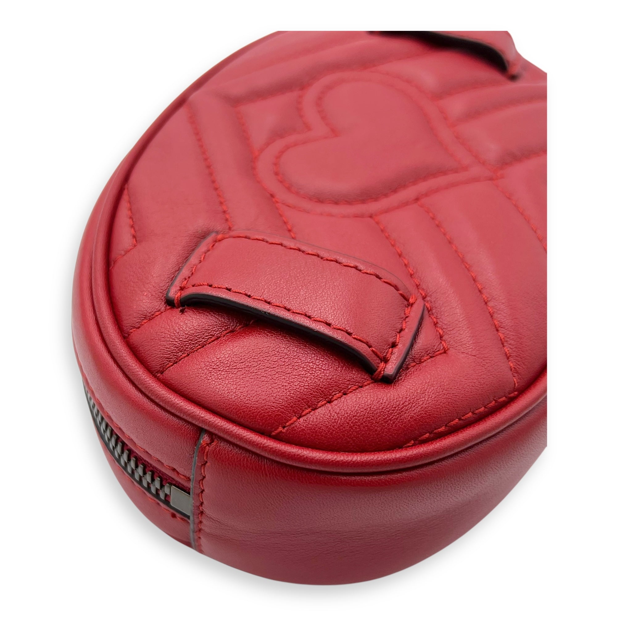 GG Marmont Belt Bag Red in Calfskin, Gold hardware