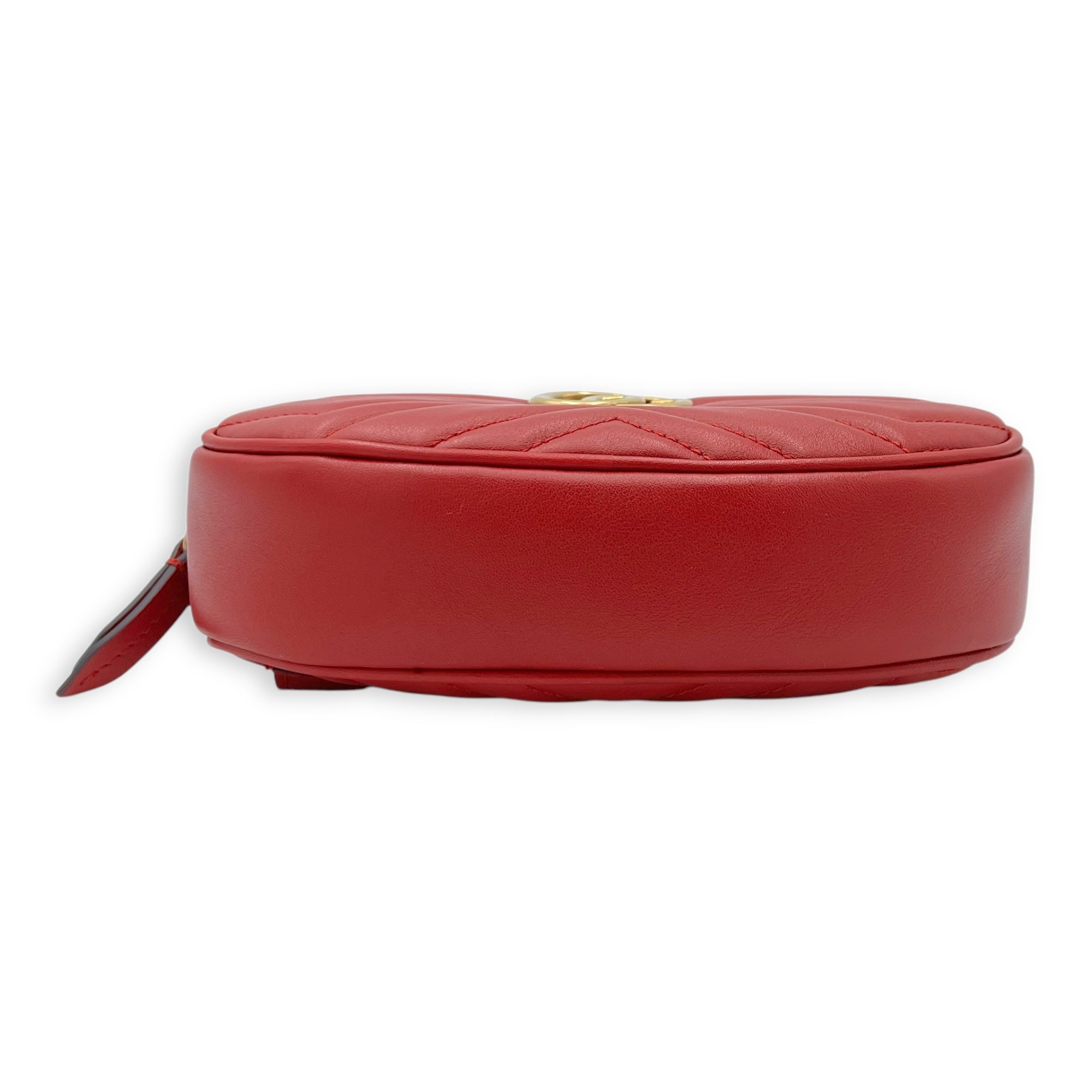 GG Marmont Belt Bag Red in Calfskin, Gold hardware