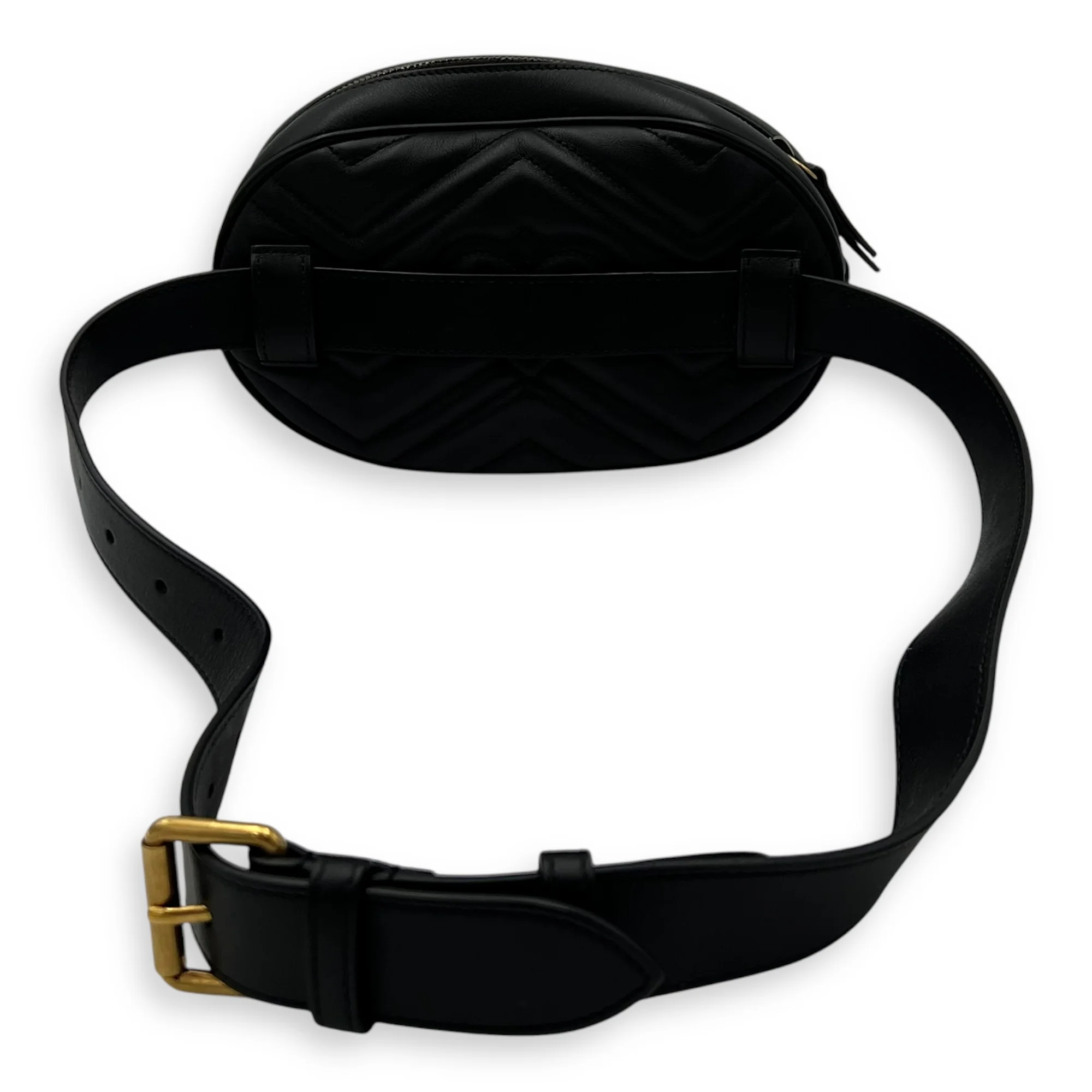 GG Marmont Belt Bag Black in Calfskin, Gold hardware