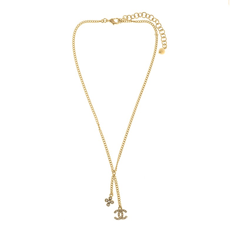 Coco Mark B23A Necklace GP Rhinestone Gold