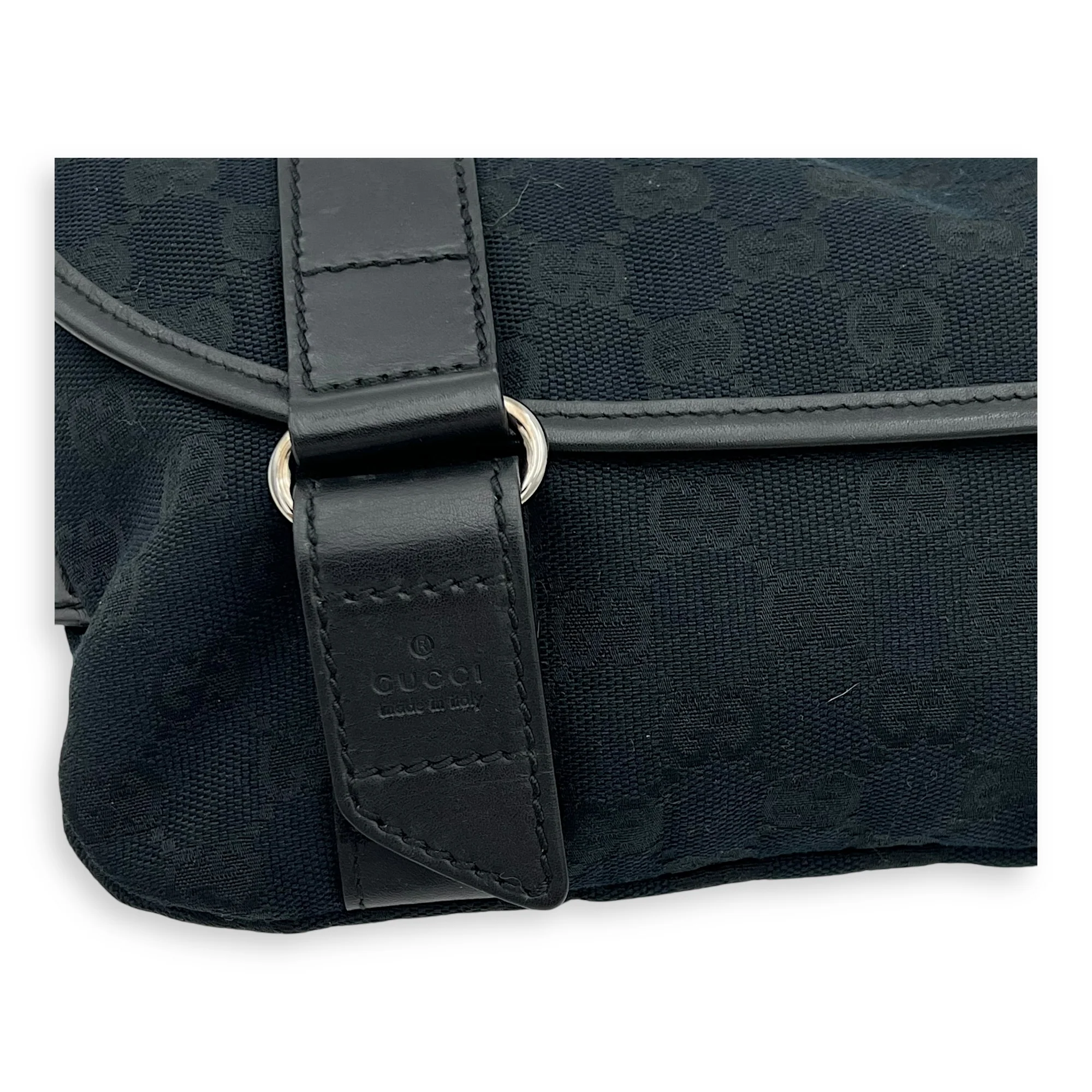 GG Belt Bag Black in Canvas, Silver hardware
