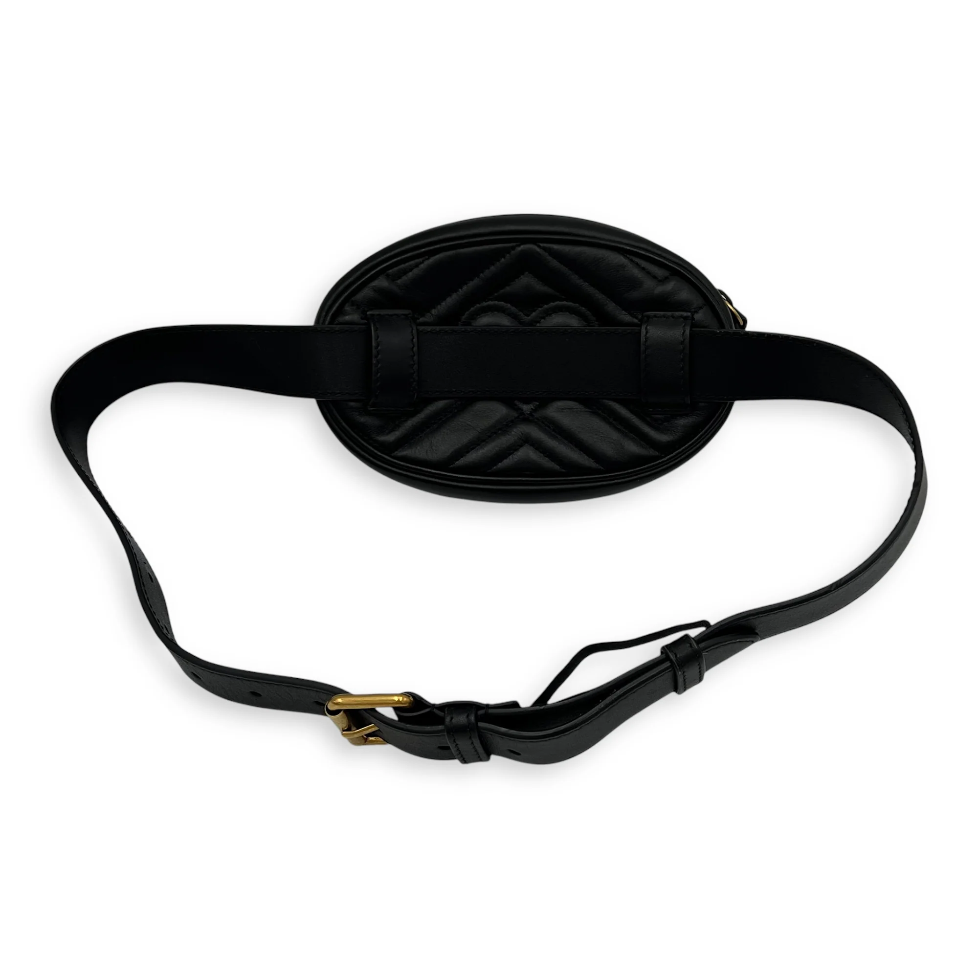 GG Marmont Belt Bag Black in Calfskin, Gold hardware