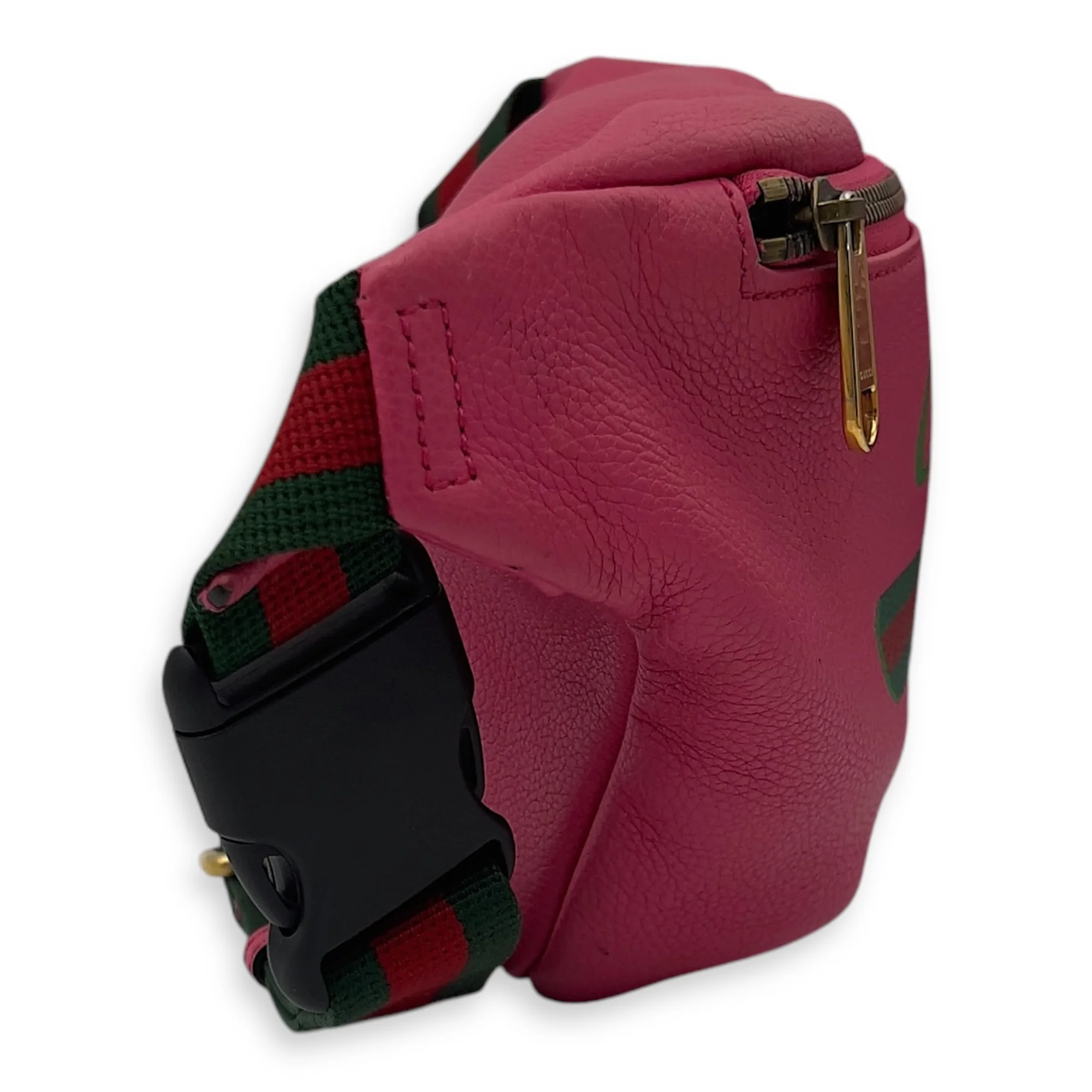Logo Belt Bag Pink in Calfskin, Silver hardware