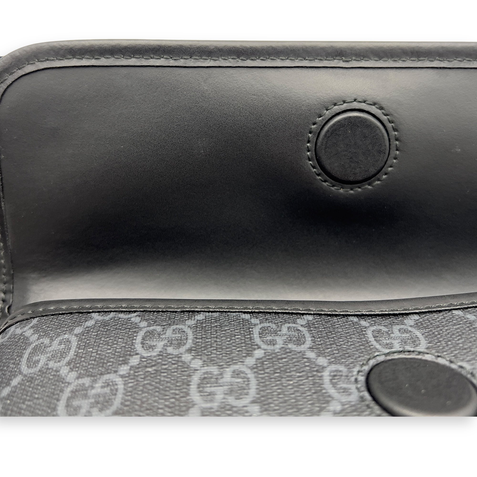 GG Supreme Belt Bag Black in Monogram Coated Canvas, Silver hardware