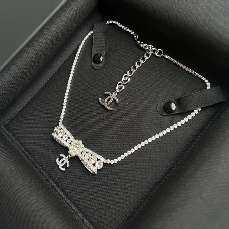 Crystal Bow Necklace Choker 23-24FW