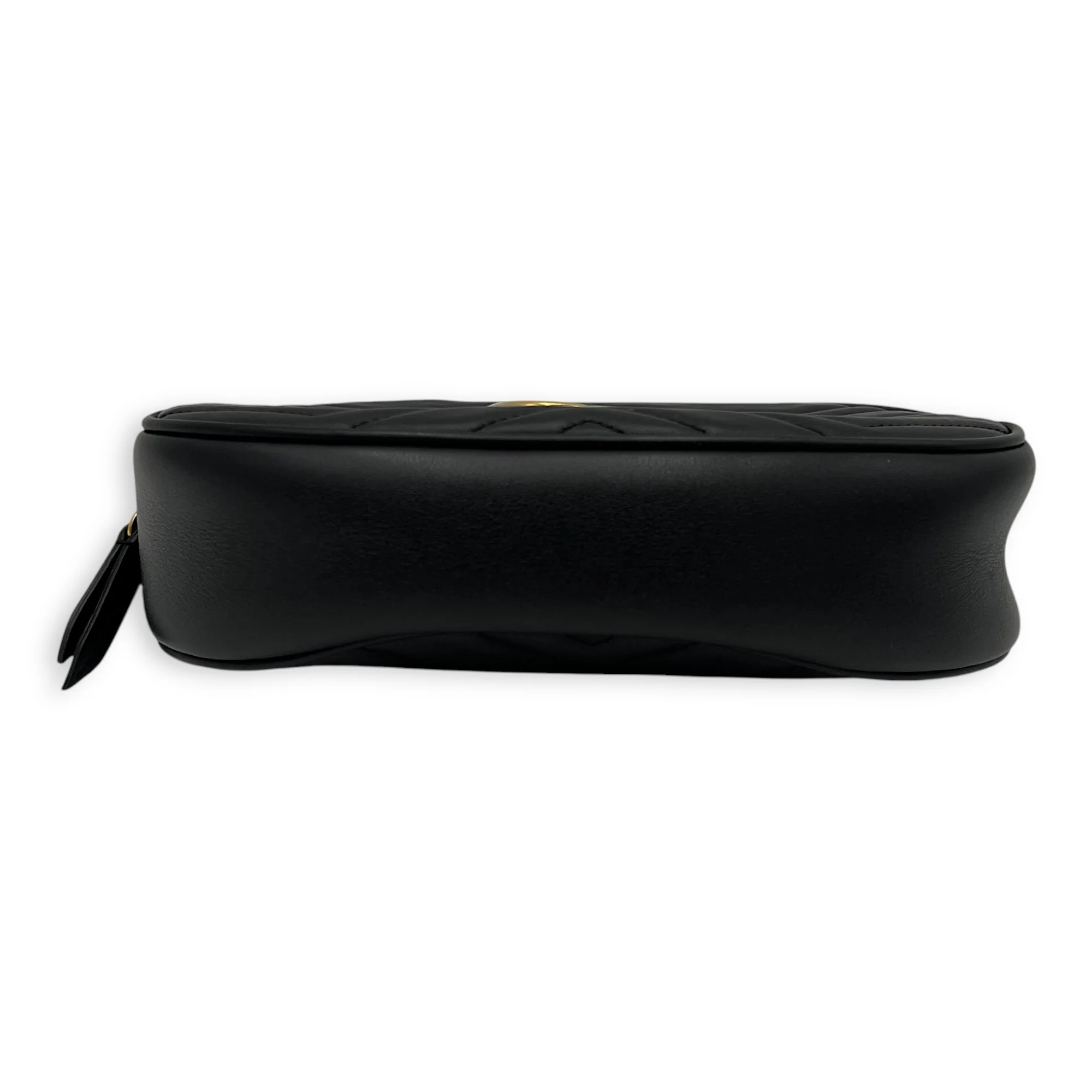 GG Marmont 85 Black Belt Bag in Calfskin, Gold hardware