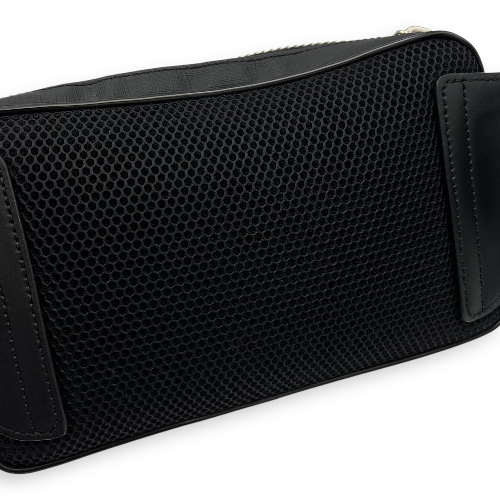 GG Supreme Belt Bag Black in Monogram Coated Canvas, Silver hardware