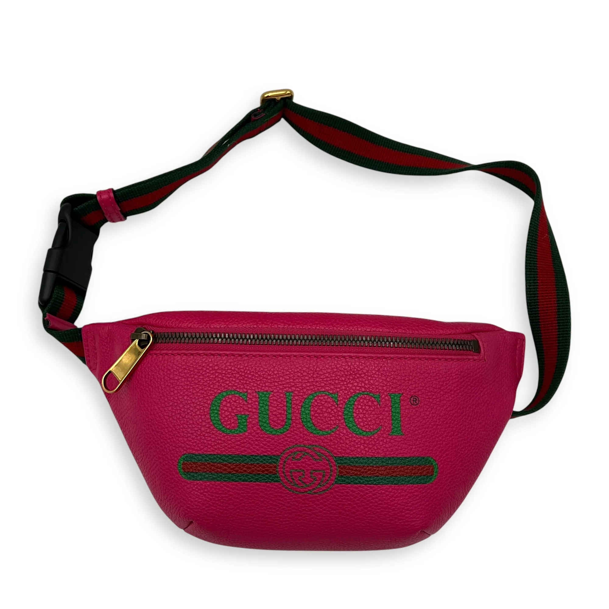 Logo Belt Bag Pink in Calfskin, Gold hardware