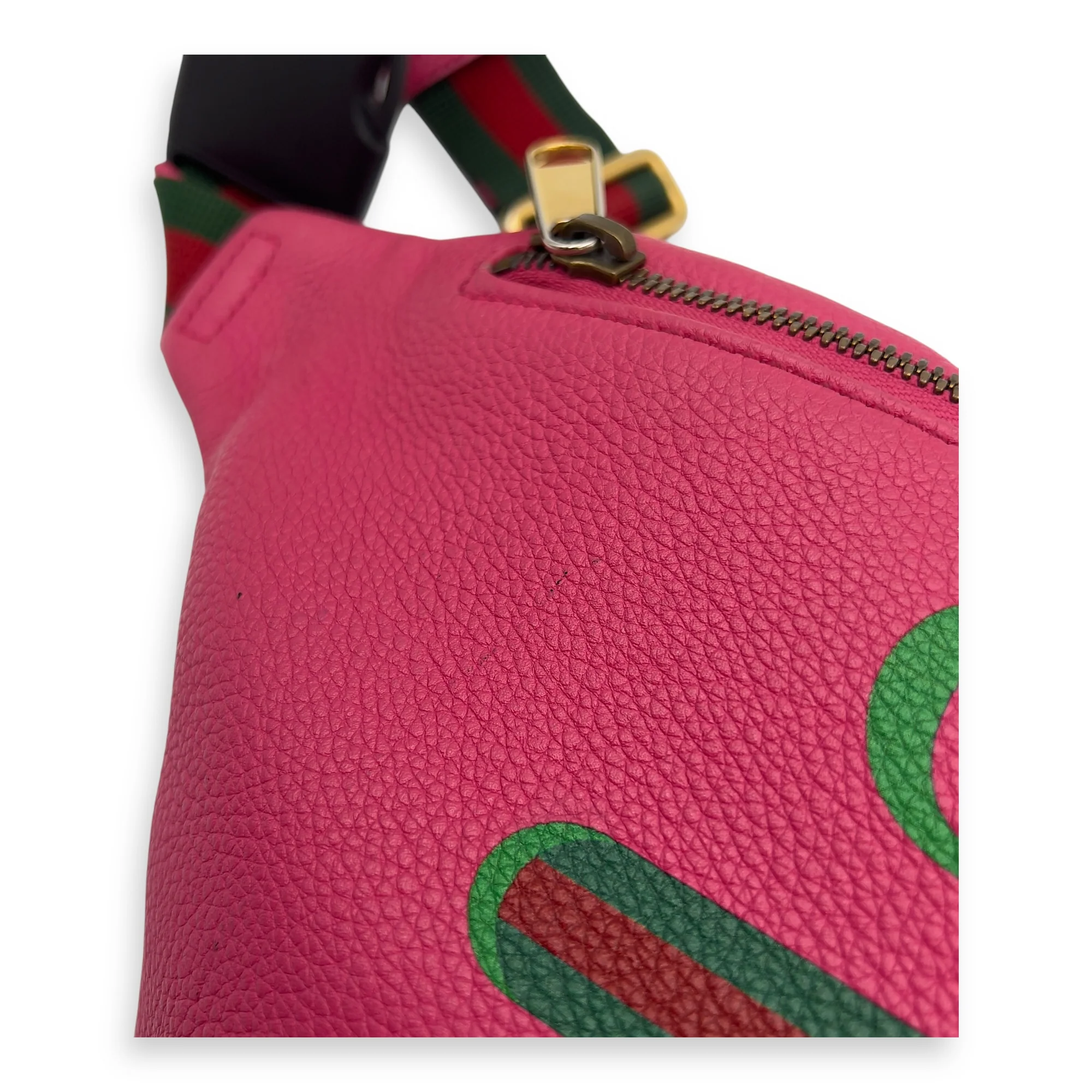 Logo Belt Bag Pink in Calfskin, Silver hardware