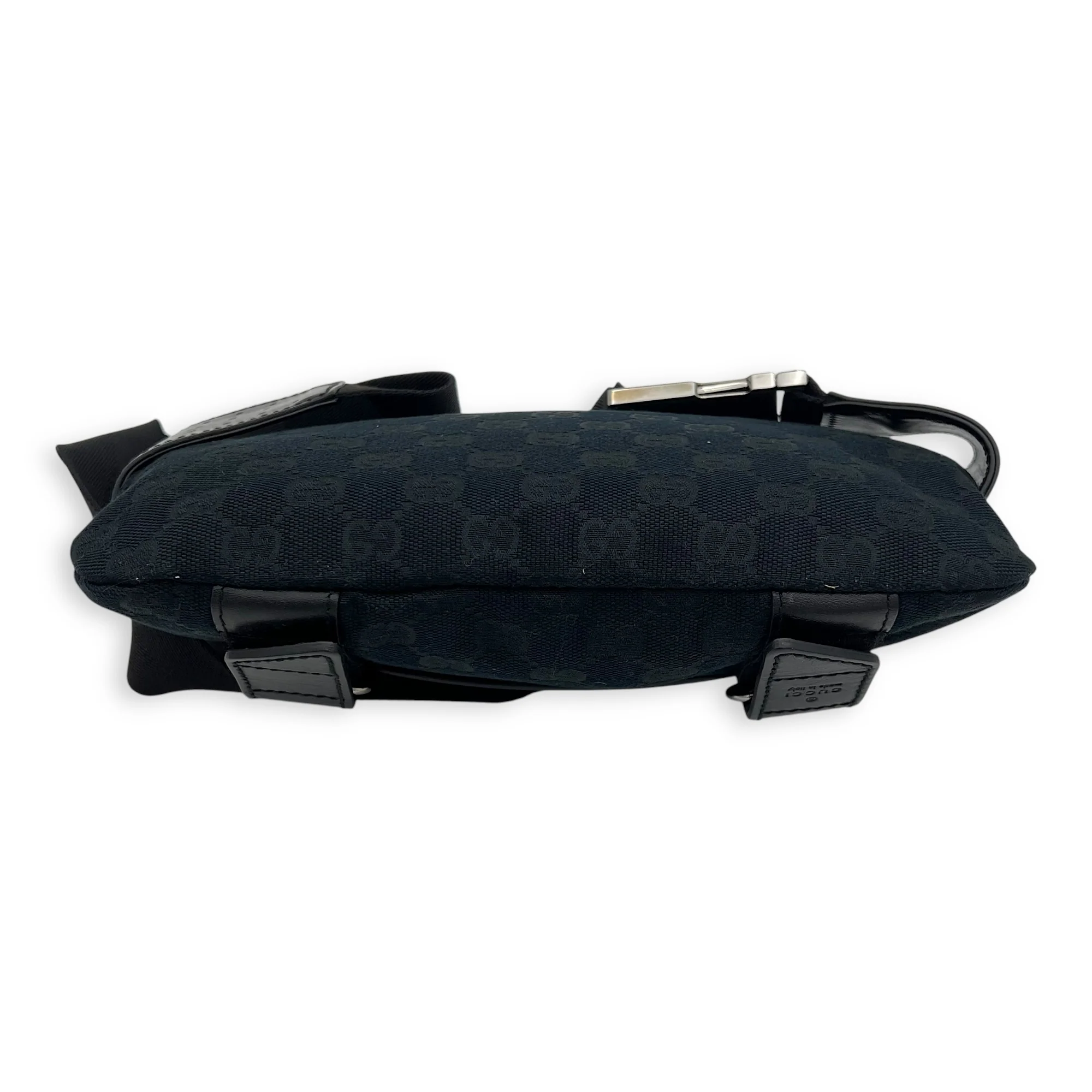 GG Belt Bag Black in Canvas, Silver hardware