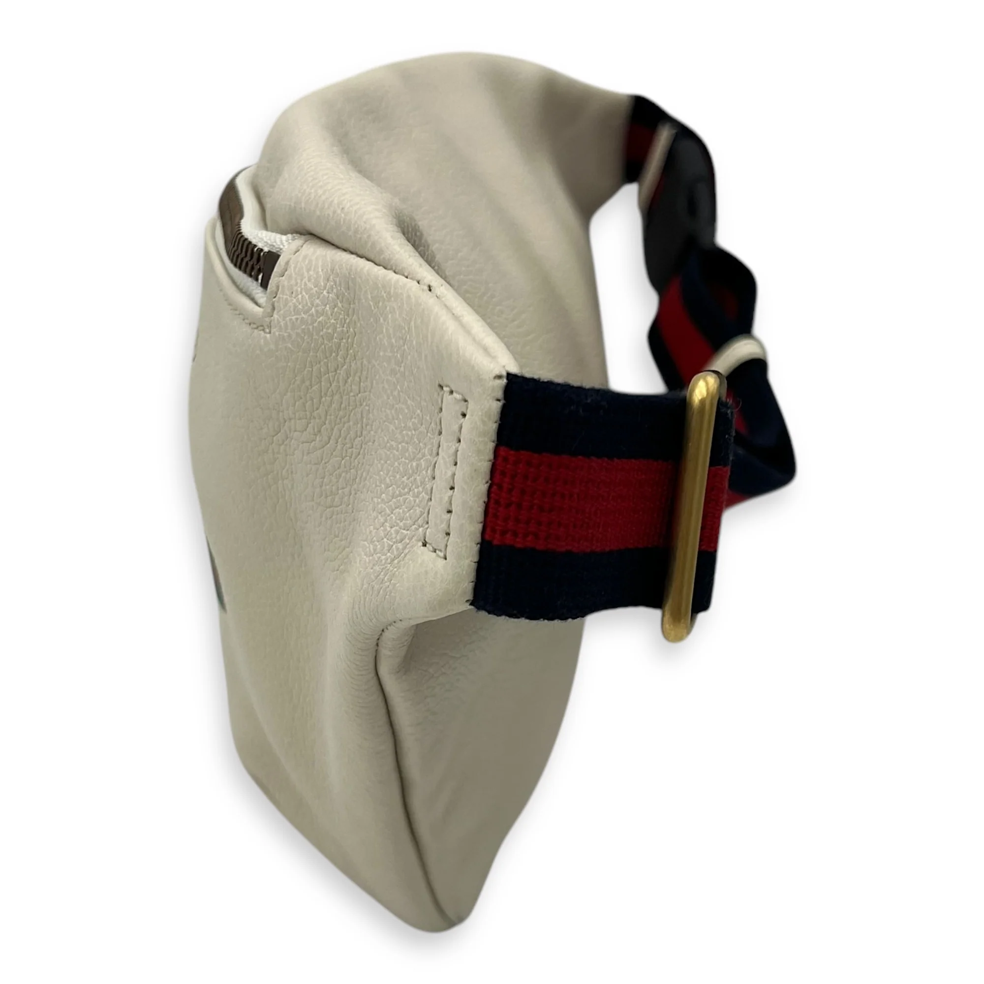 Logo Belt Bag White in Calfskin, Gold hardware