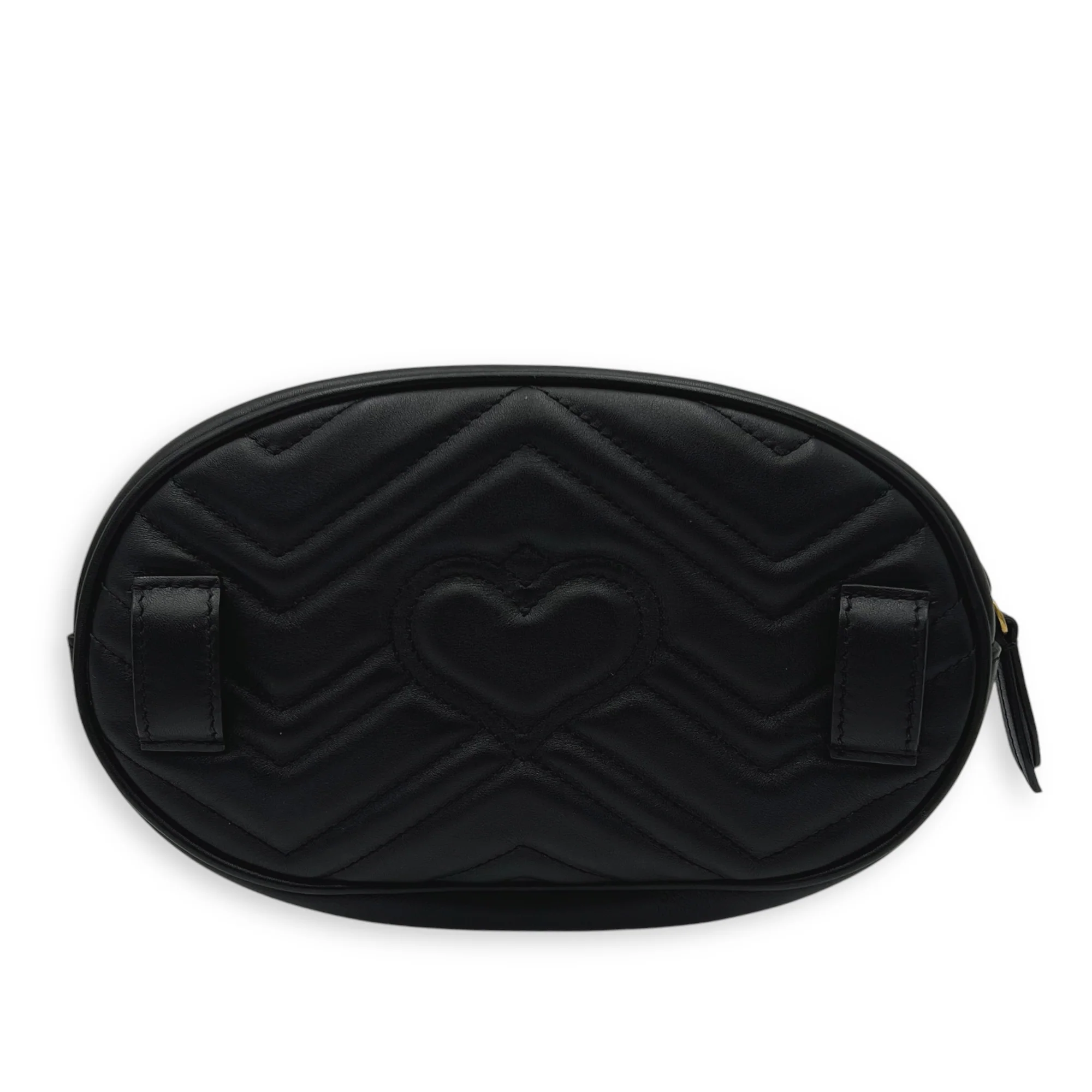 GG Marmont 85 Black Belt Bag in Calfskin, Gold hardware
