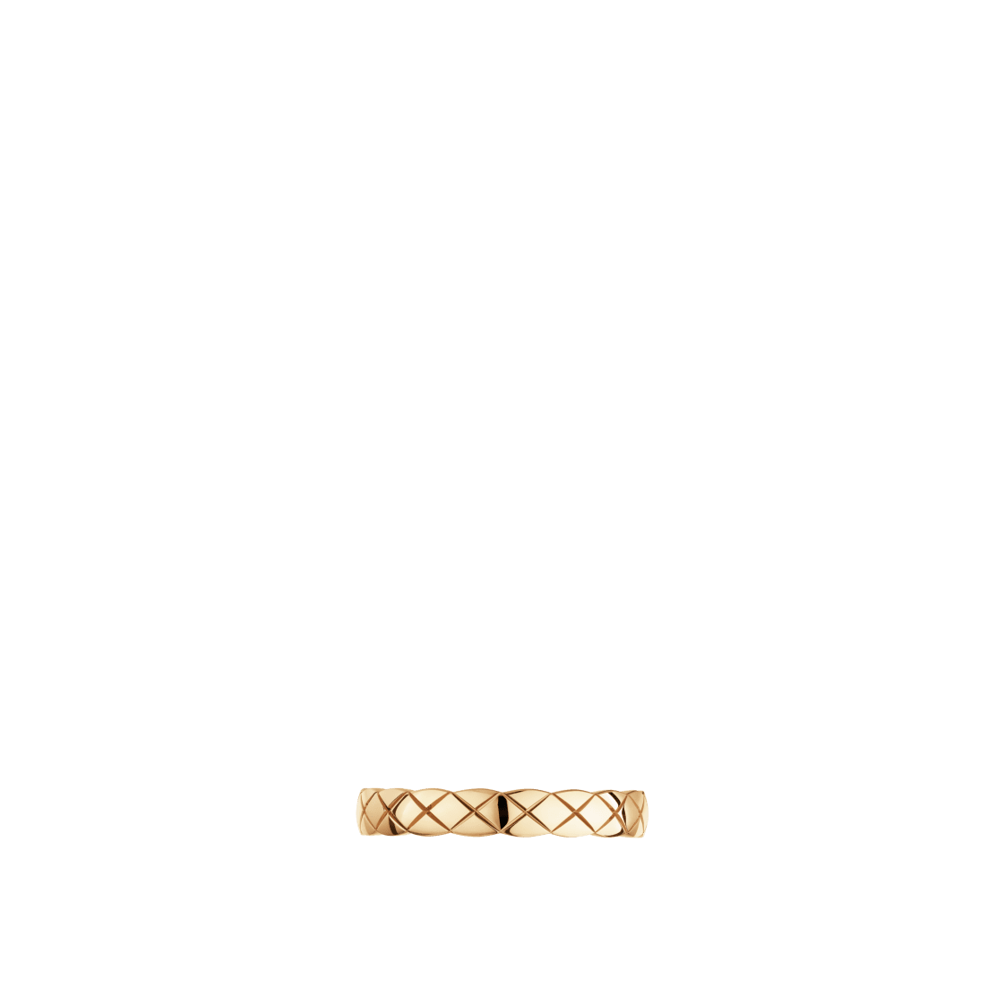 COCO CRUSH RING Quilted motif, mini version, 18K BEIGE GOLD
