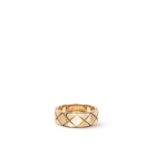 COCO CRUSH RING Quilted motif, small version, 18K BEIGE GOLD
