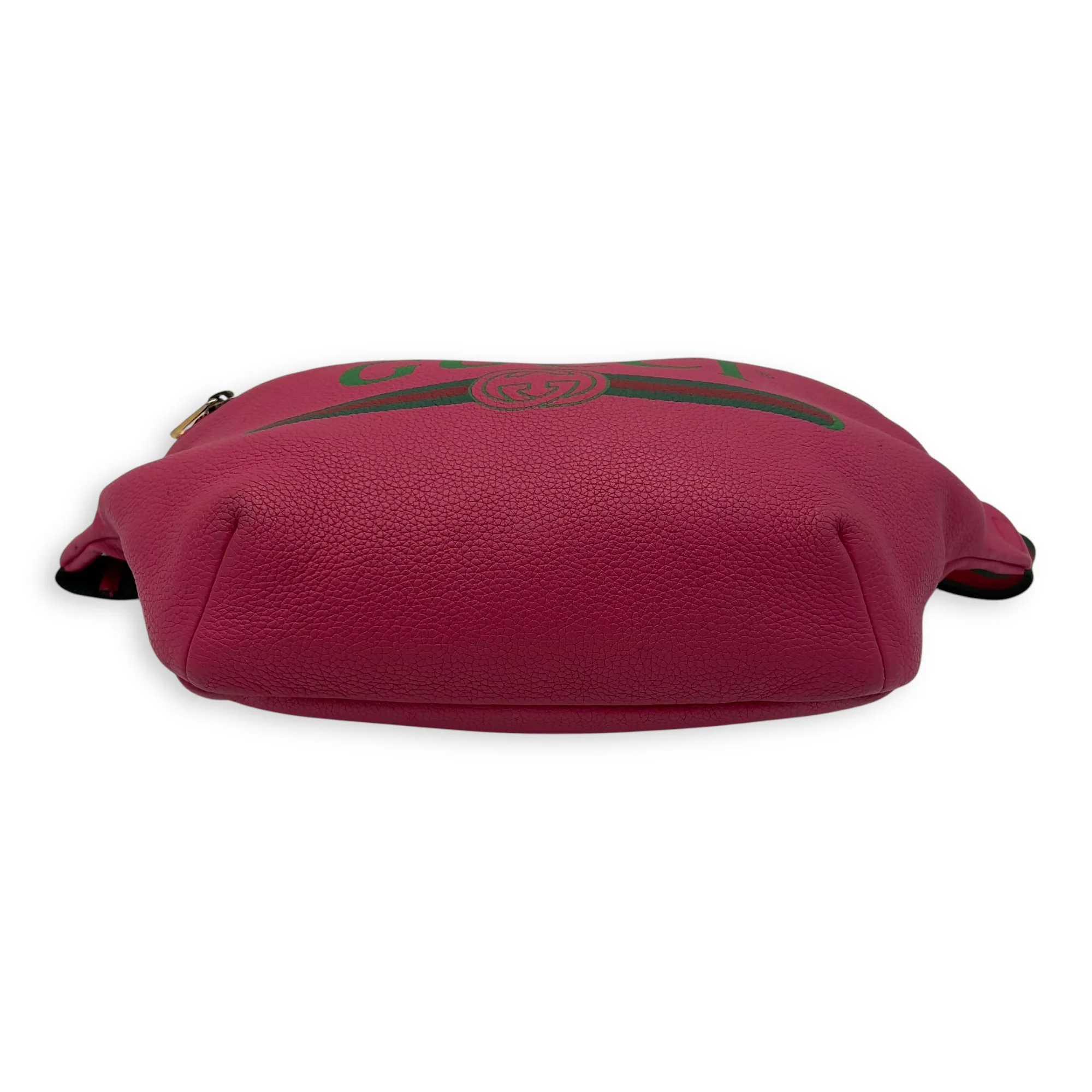 Logo Belt Bag Pink in Calfskin, Silver hardware