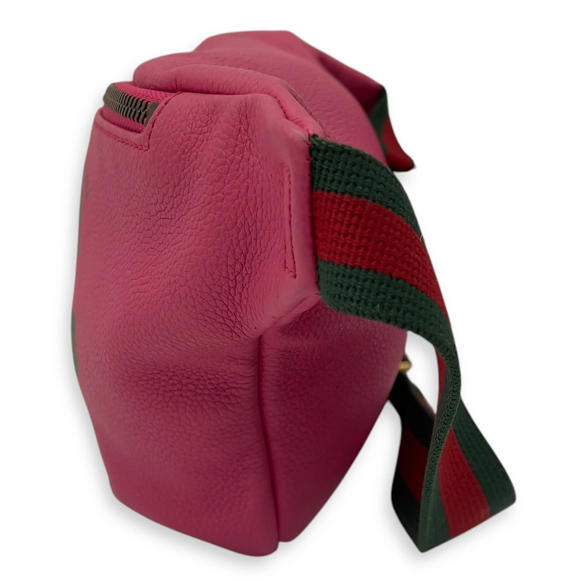 Logo Belt Bag Pink in Calfskin, Silver hardware