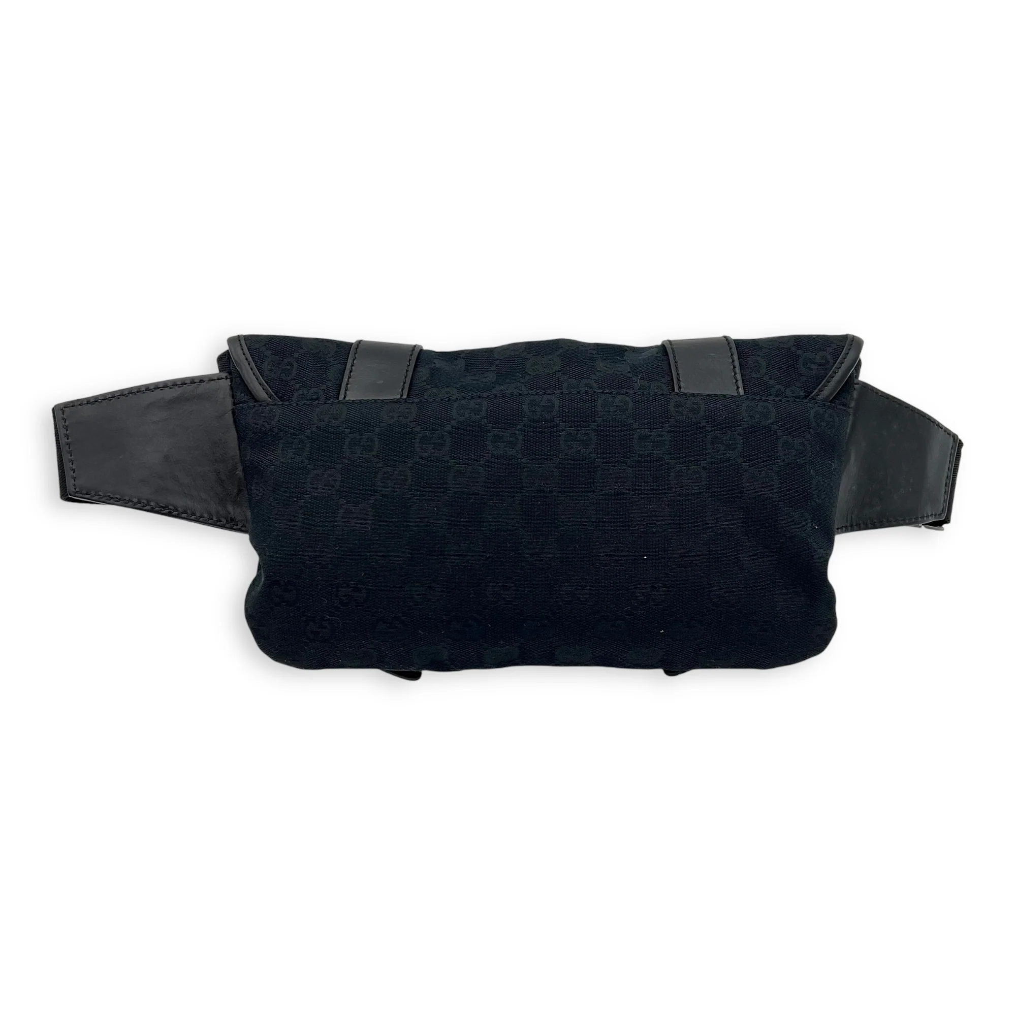 GG Belt Bag Black in Canvas, Silver hardware