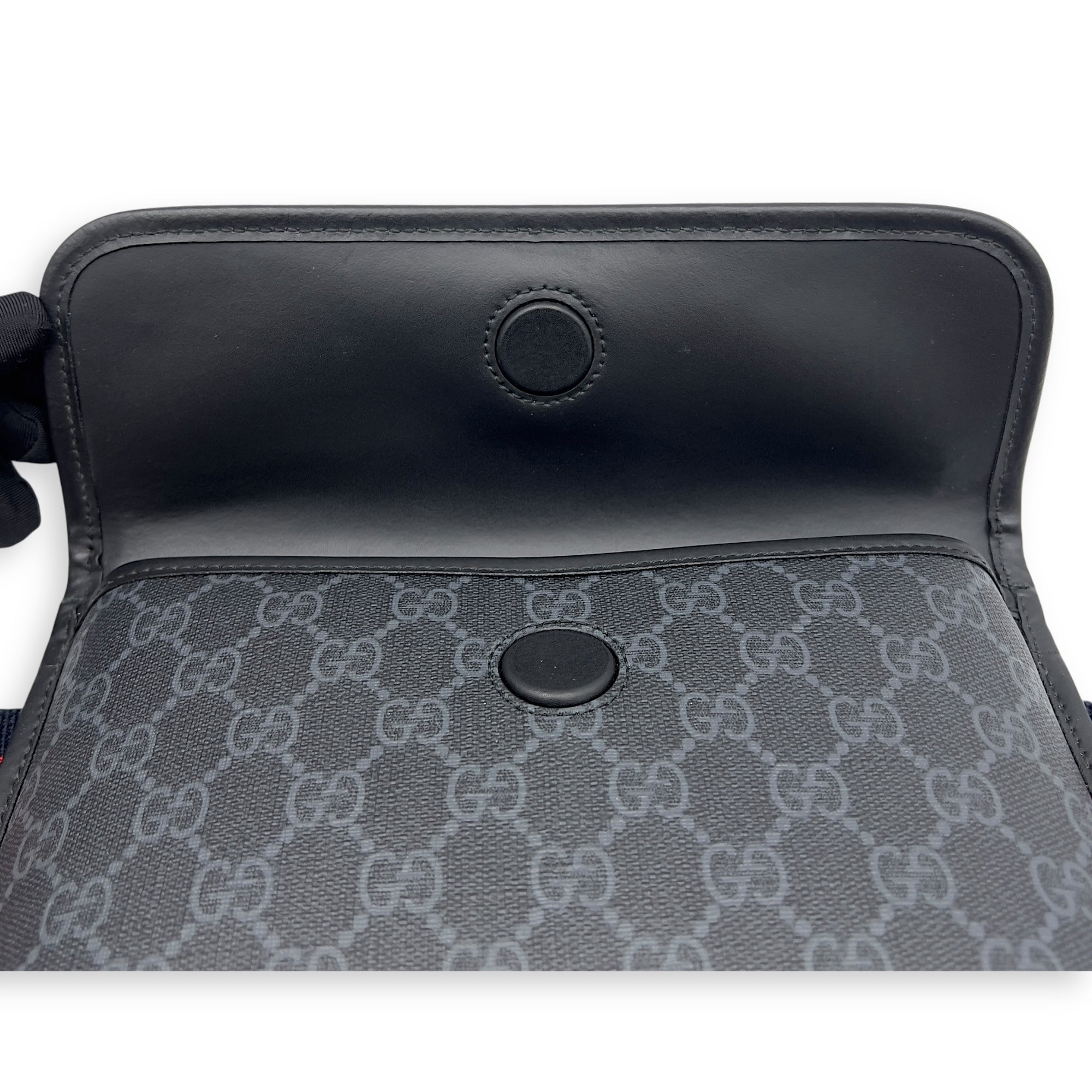 GG Supreme Belt Bag Black in Monogram Coated Canvas, Silver hardware