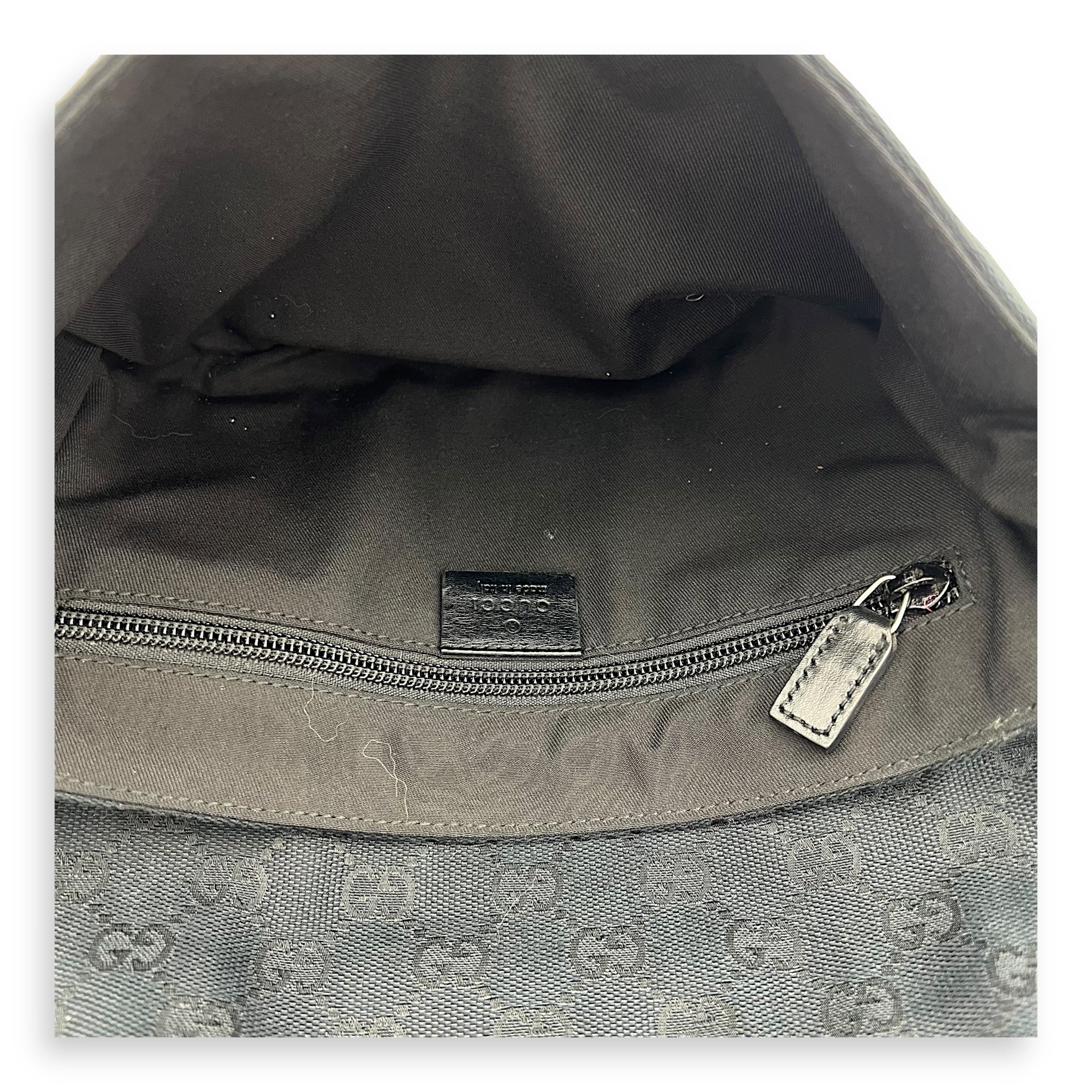 GG Belt Bag Black in Canvas, Silver hardware