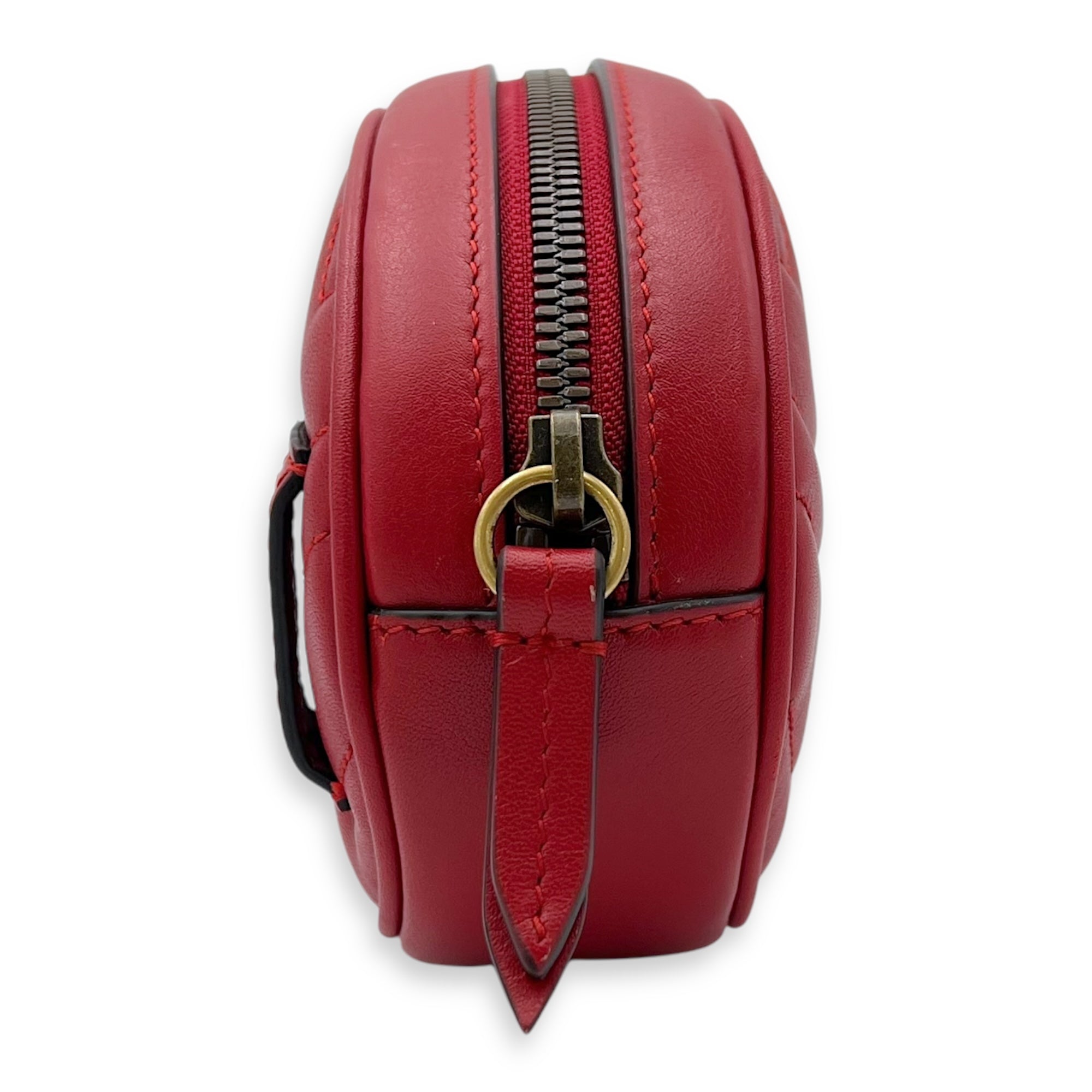 GG Marmont Belt Bag Red in Calfskin, Gold hardware