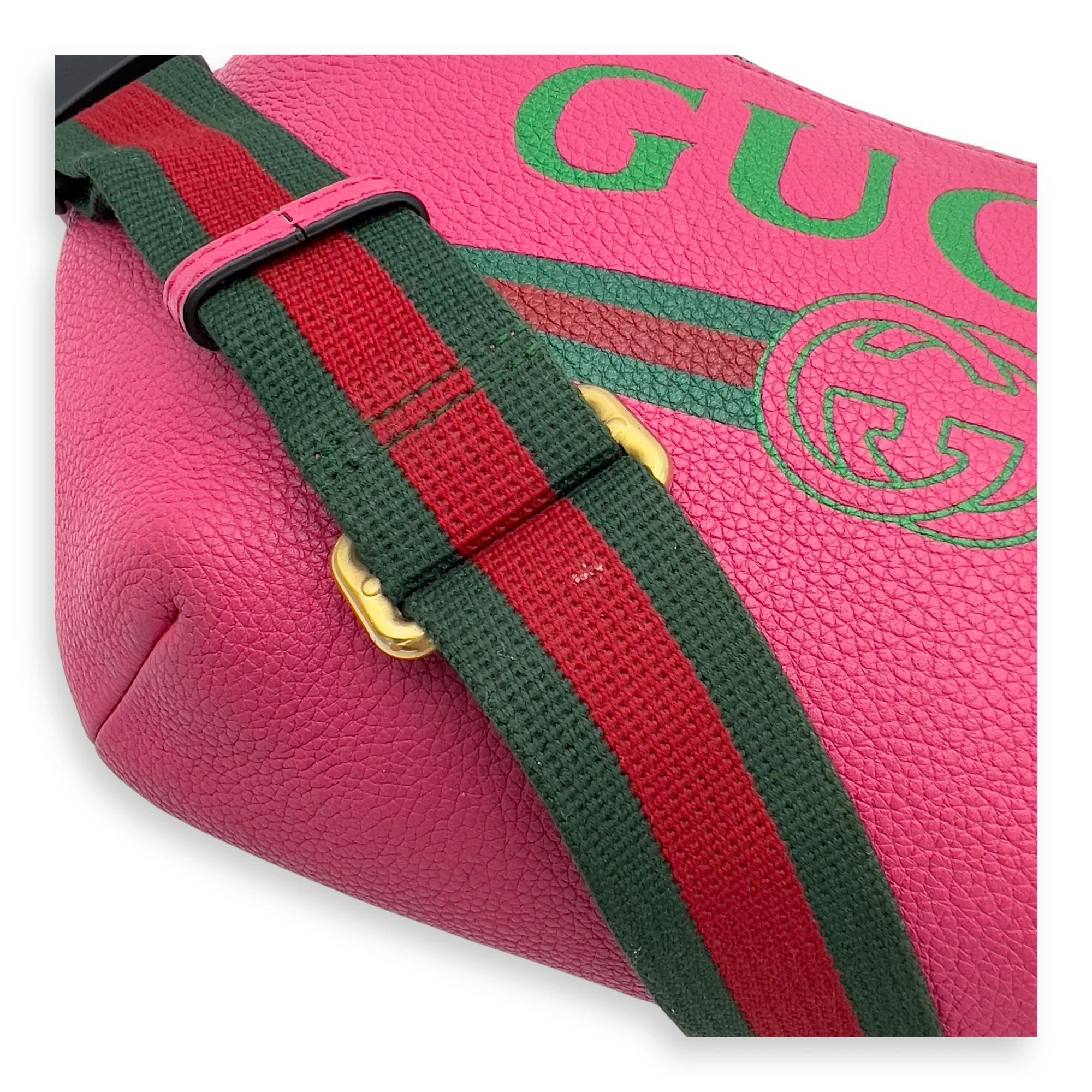 Logo Belt Bag Pink in Calfskin, Silver hardware