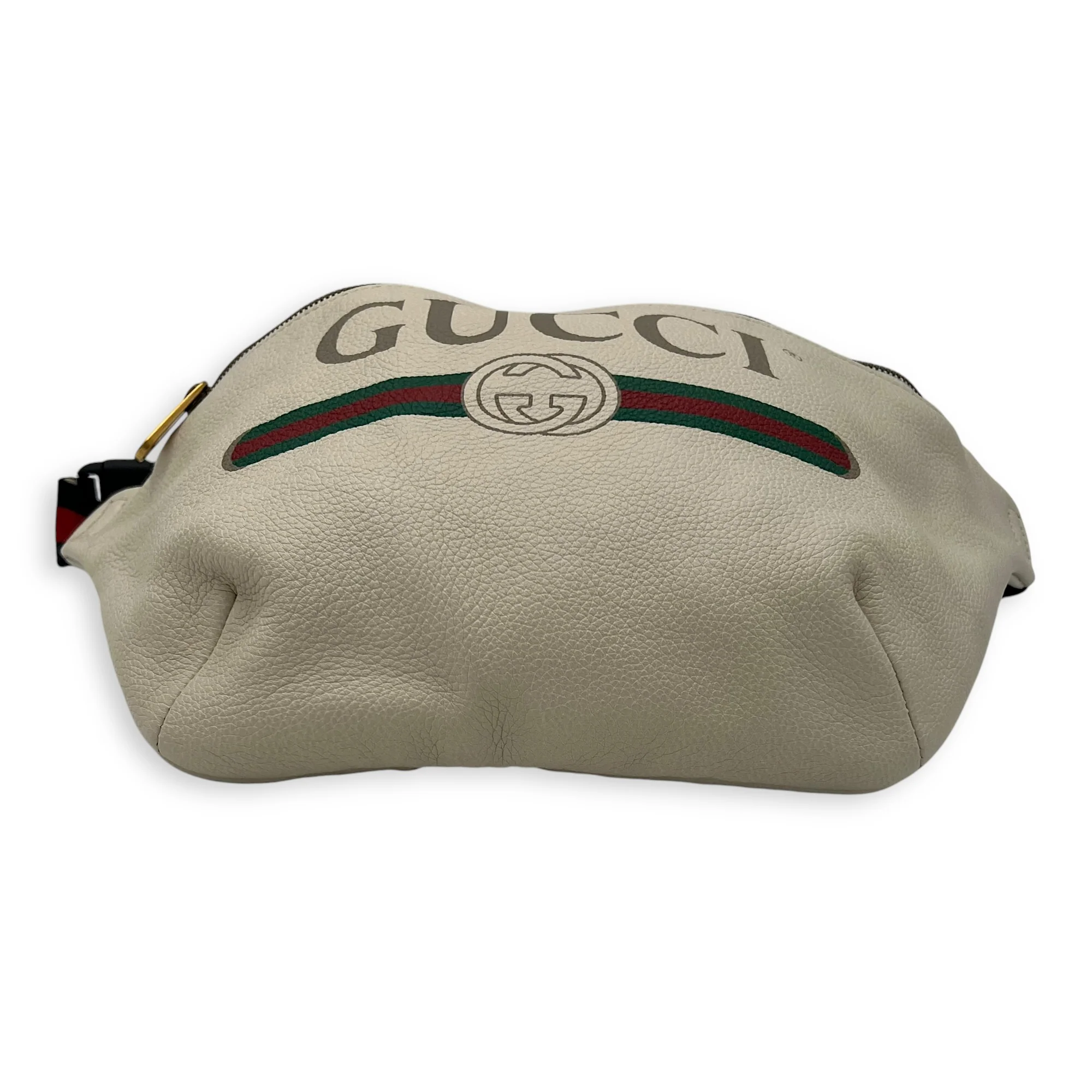 Logo Belt Bag White in Calfskin, Gold hardware