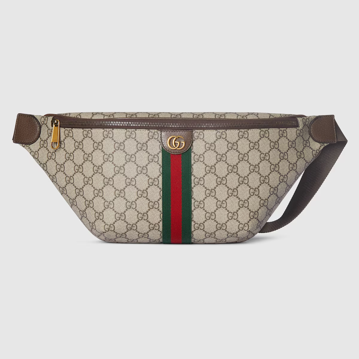 Gucci Ophidia GG Monogram Large Belt Bag - Beige and dark brown