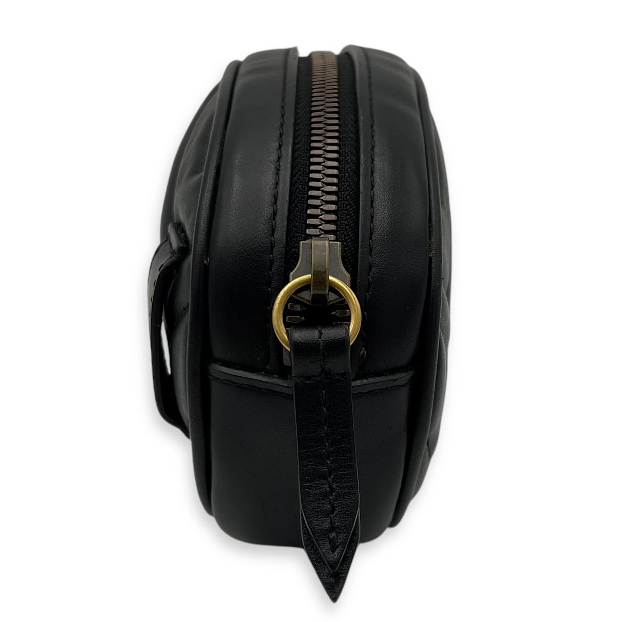 GG Marmont 75cm Black Belt Bag in Calfskin, Gold hardware