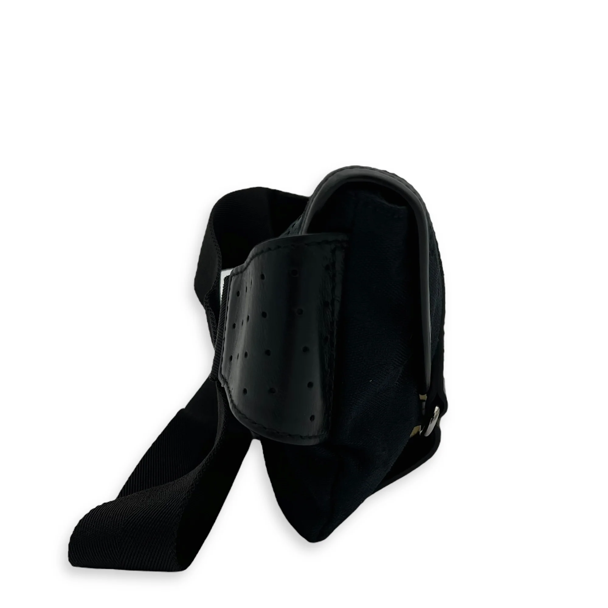 GG Belt Bag Black in Canvas, Silver hardware