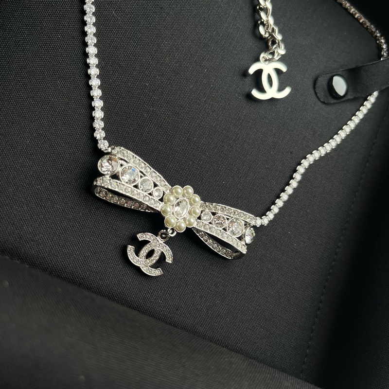 Crystal Bow Necklace Choker 23-24FW