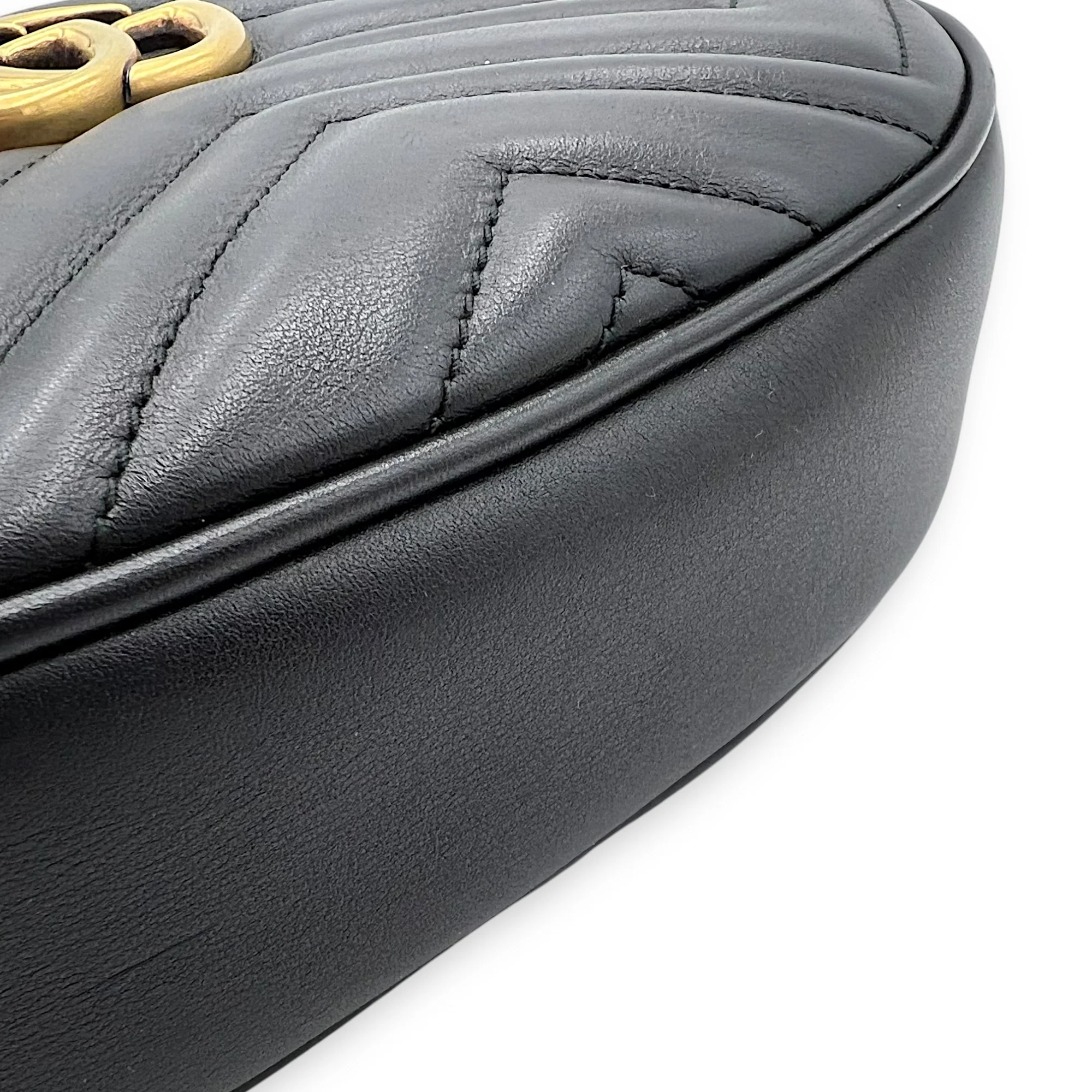 GG Marmont Belt Bag Black in Calfskin, Gold hardware
