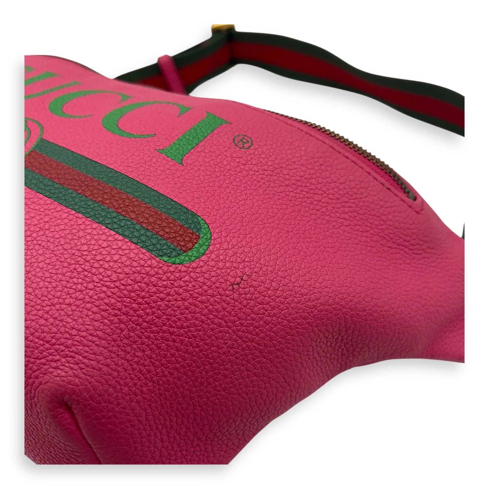 Logo Belt Bag Pink in Calfskin, Silver hardware