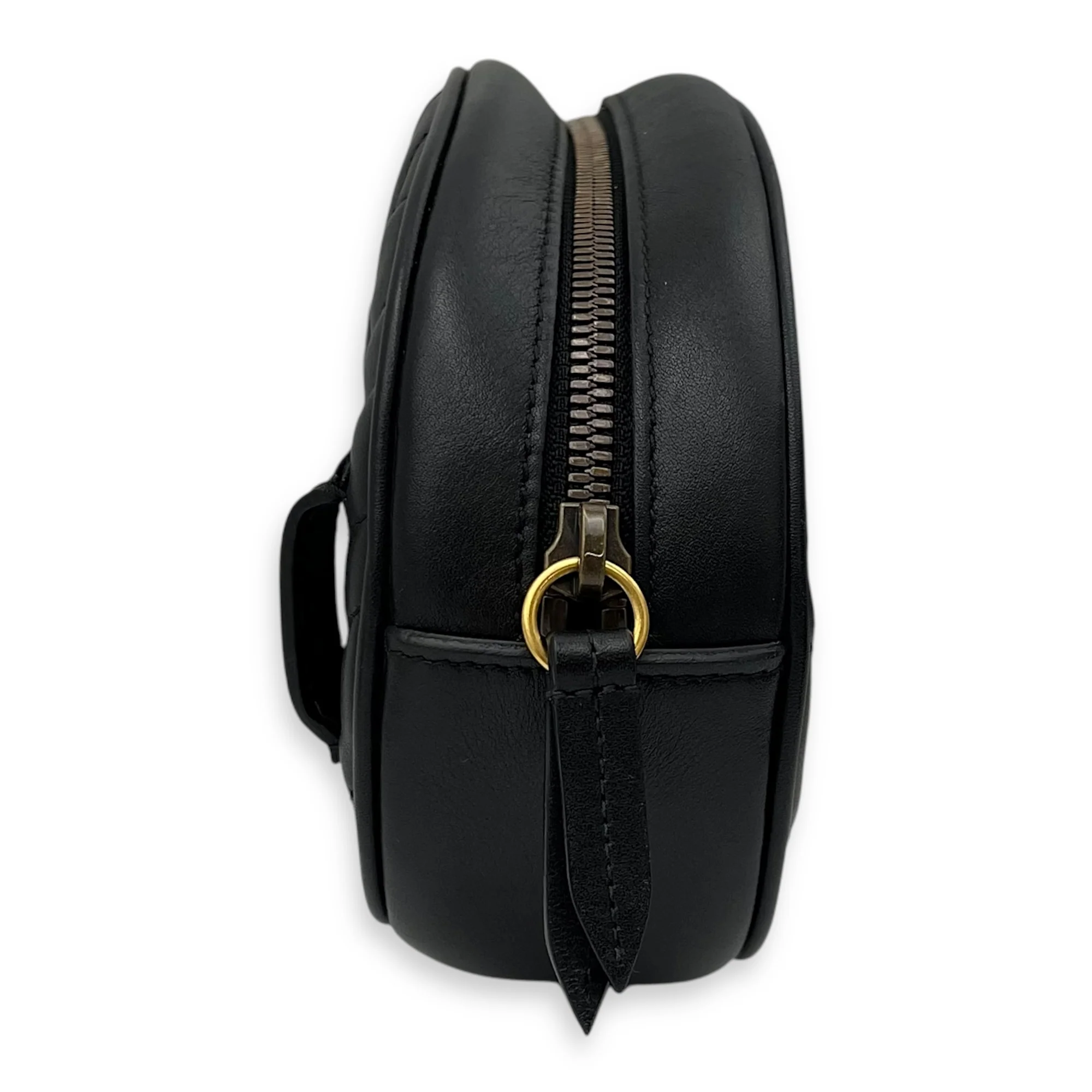 GG Marmont 85 Black Belt Bag in Calfskin, Gold hardware