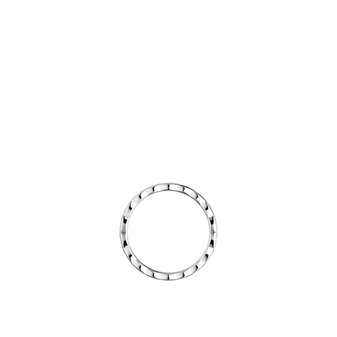 COCO CRUSH RING Quilted motif, mini version, 18K white gold