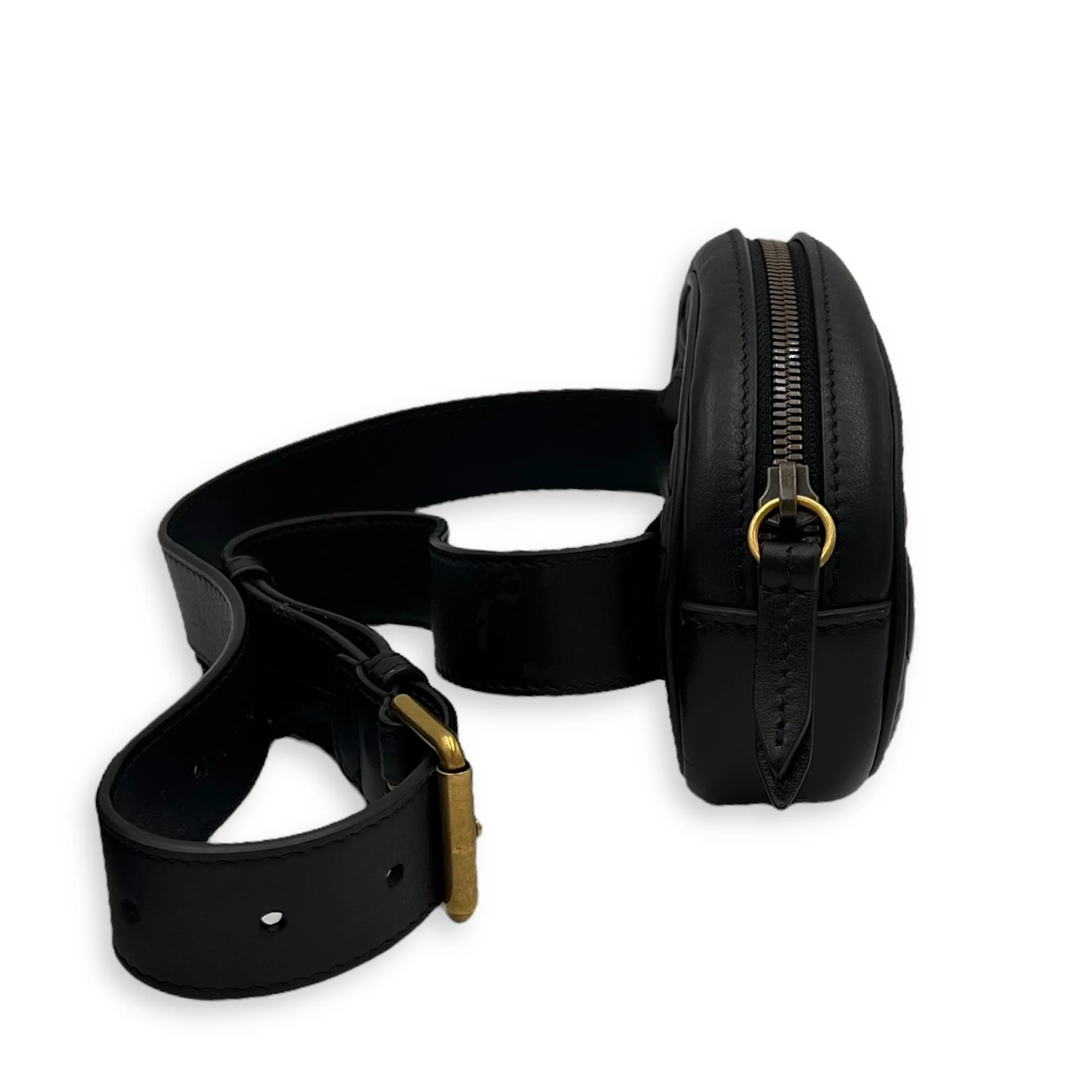 GG Marmont Belt Bag Black in Calfskin, Gold hardware