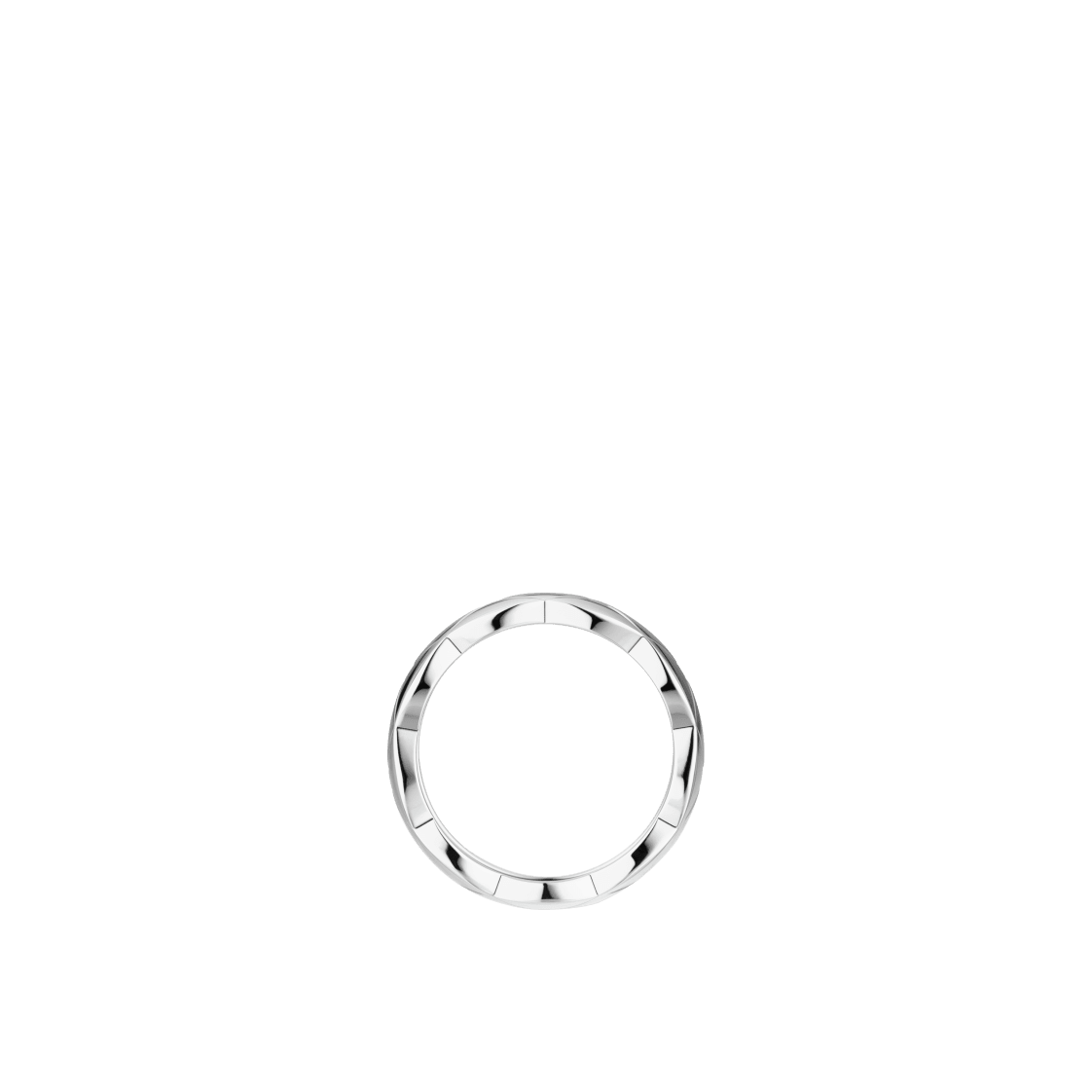 COCO CRUSH RING Quilted motif, small version, 18K white gold