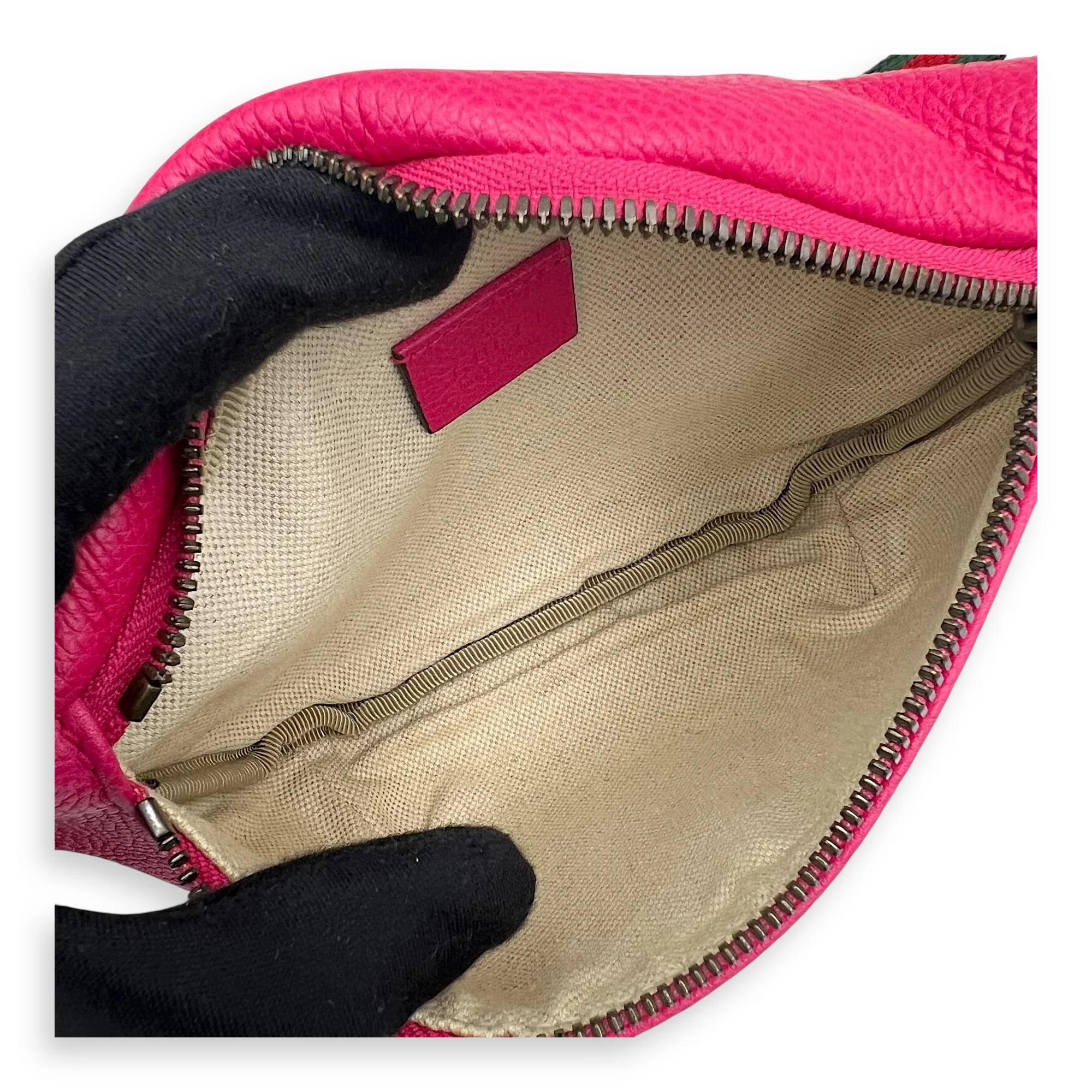 Logo Belt Bag Pink in Calfskin, Gold hardware