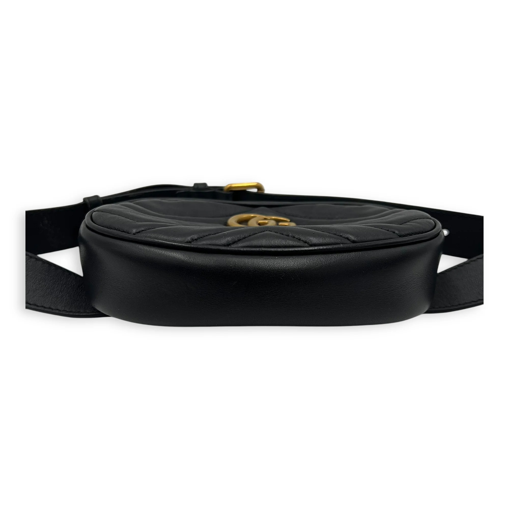 GG Marmont Belt Bag Black in Calfskin, Gold hardware